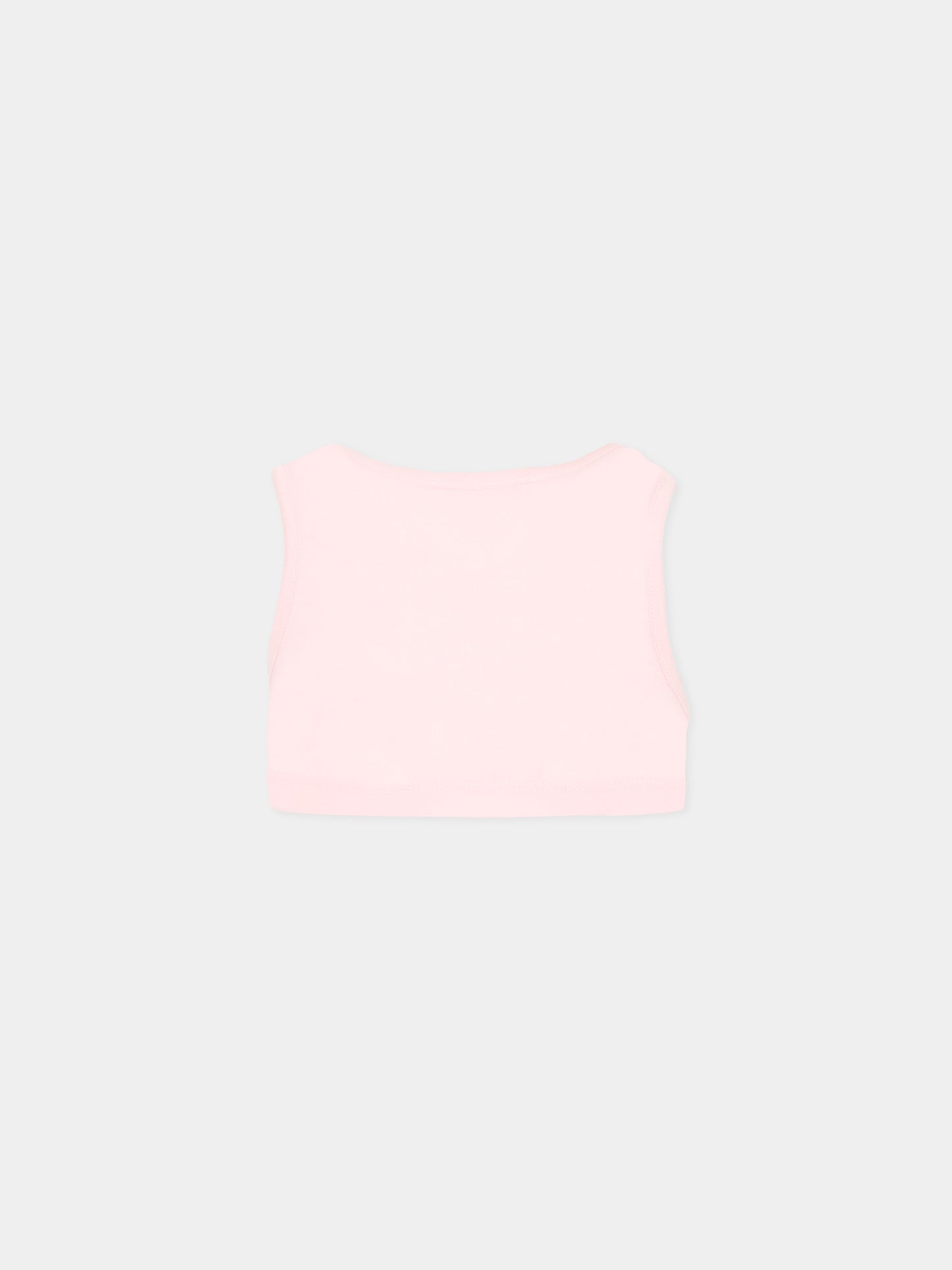 Top rosa per bambina con logo,Msgm Kids,S6MSJGTO011 MS076