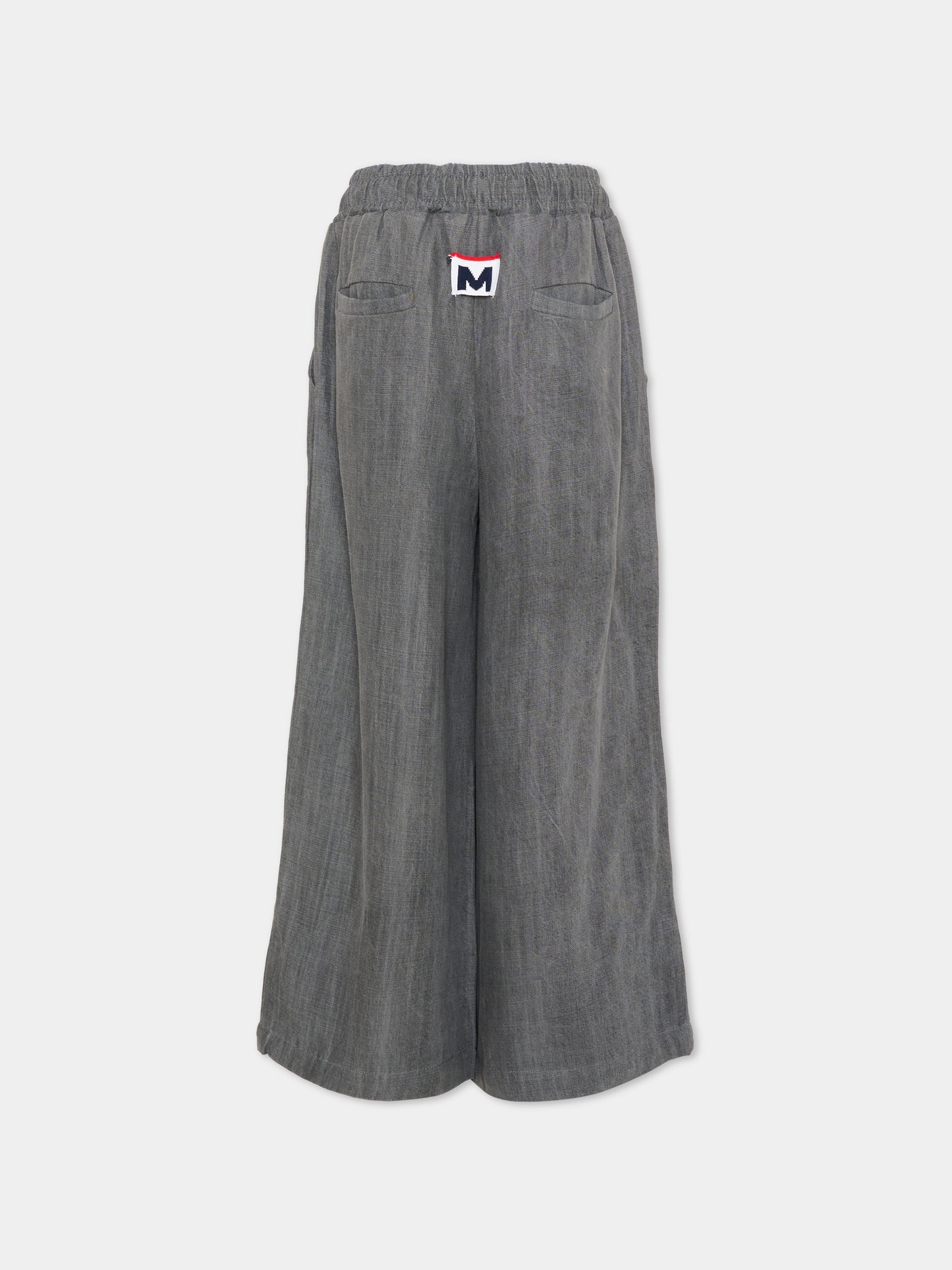 Pantalone grigio per bambina wide-leg,Msgm Kids,S6MSJUPA038 102