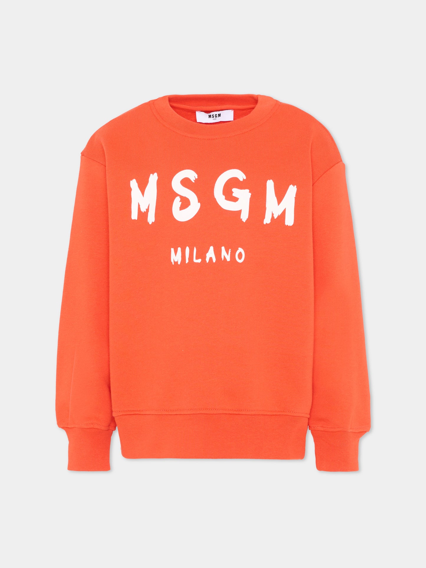 Felpa rossa per bambini con logo,Msgm Kids,S6MSJUSW007 MS074