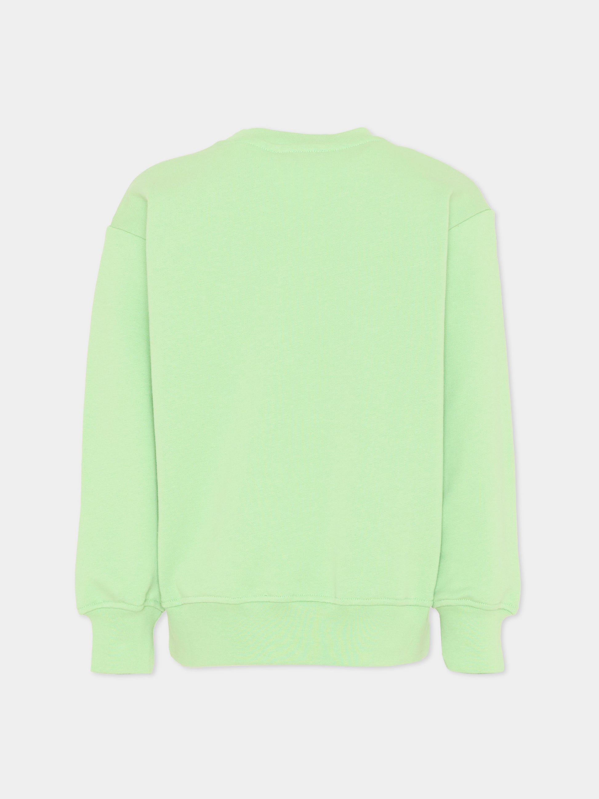 Felpa verde per bambini con logo,Msgm Kids,S6MSJUSW007 MS077