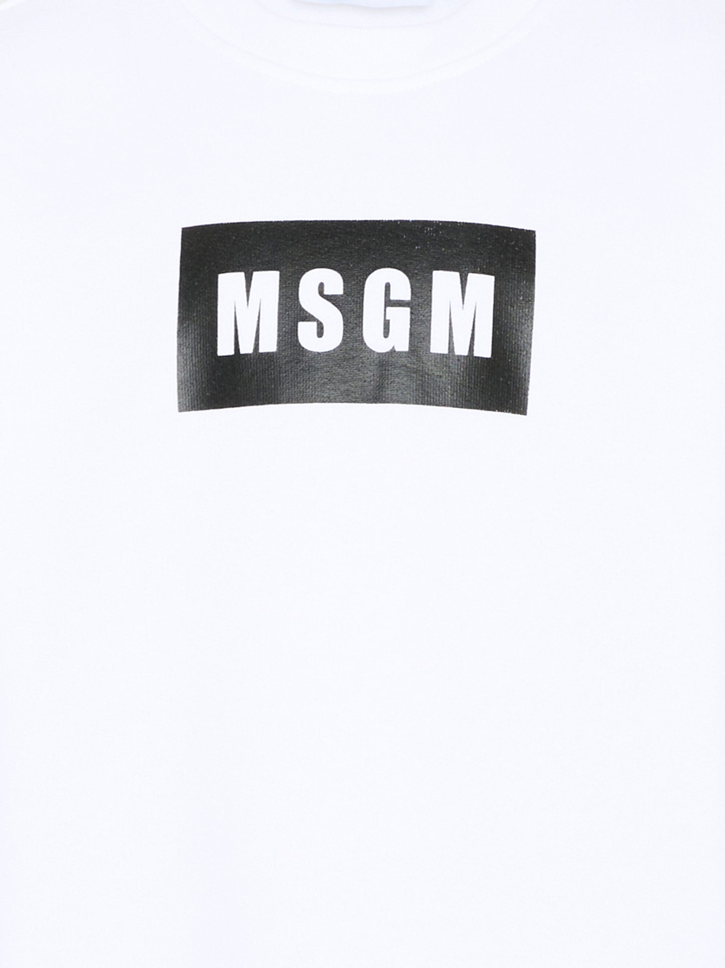 Felpa bianca per bambini con logo box,Msgm Kids,S6MSJUSW009 001