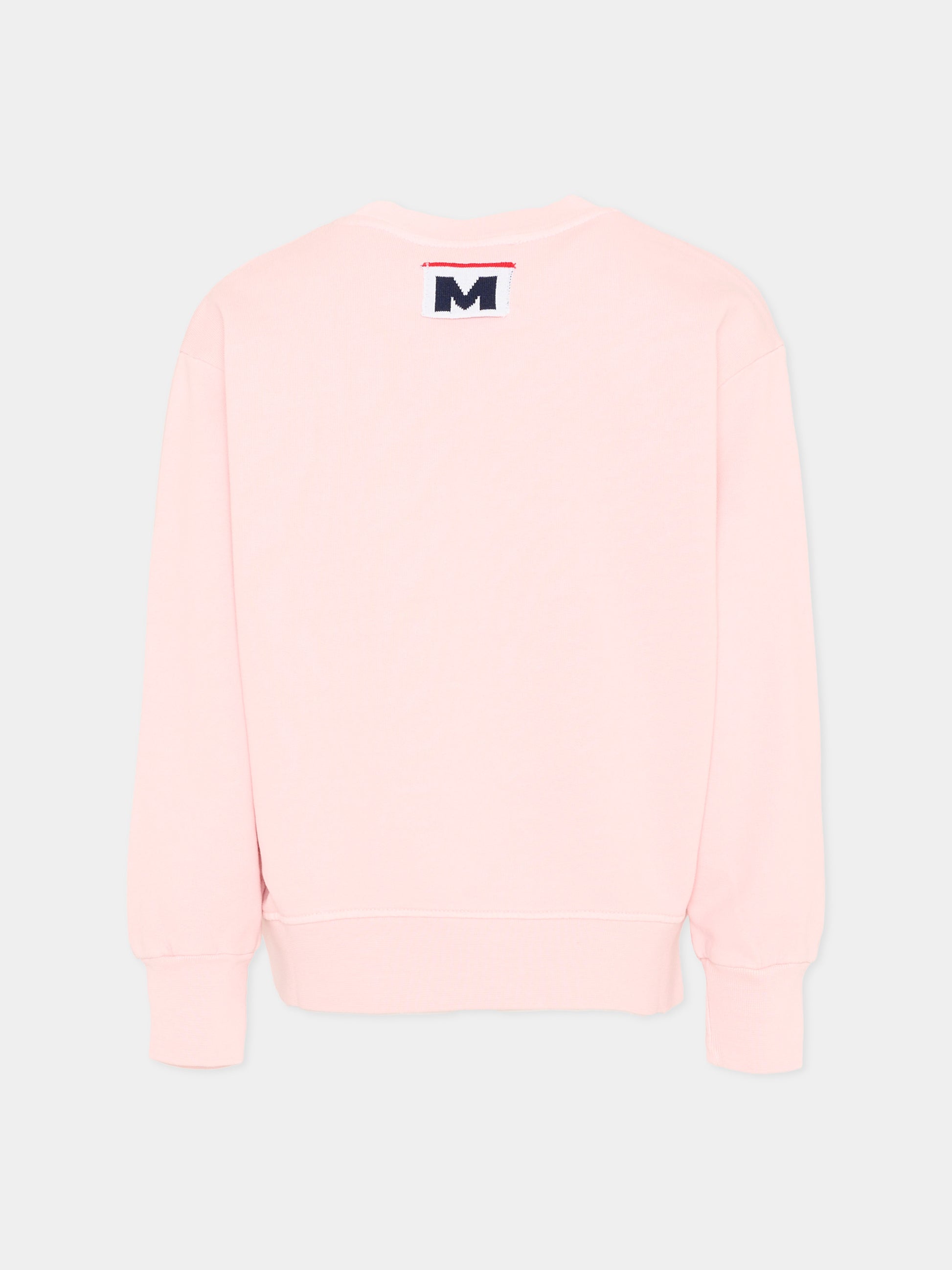 Felpa rosa per bambina con logo,Msgm Kids,S6MSJUSW053 MS076