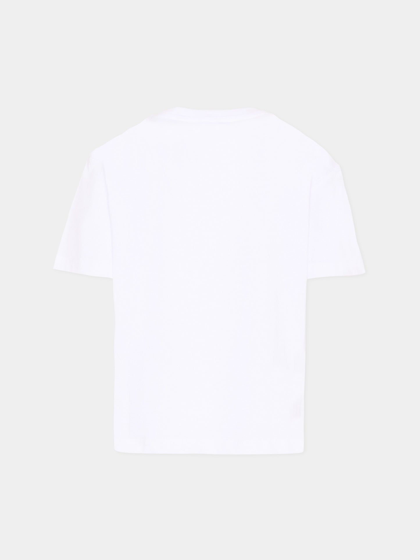 T-Shirt bianca per bambini con logo box,Msgm Kids,S6MSJUTH005 001