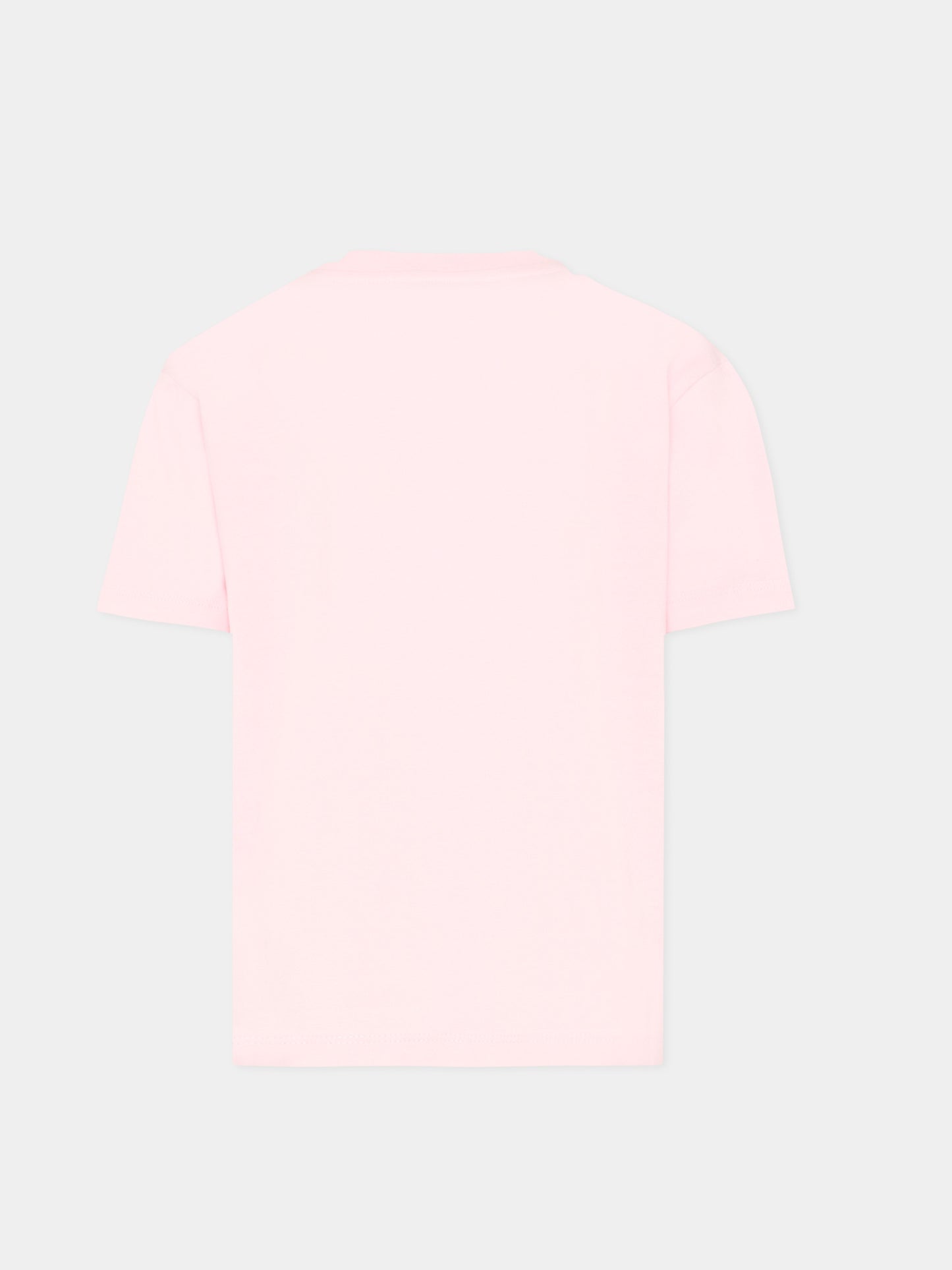 T-Shirt rosa per bambina con logo box,Msgm Kids,S6MSJUTH005 MS076