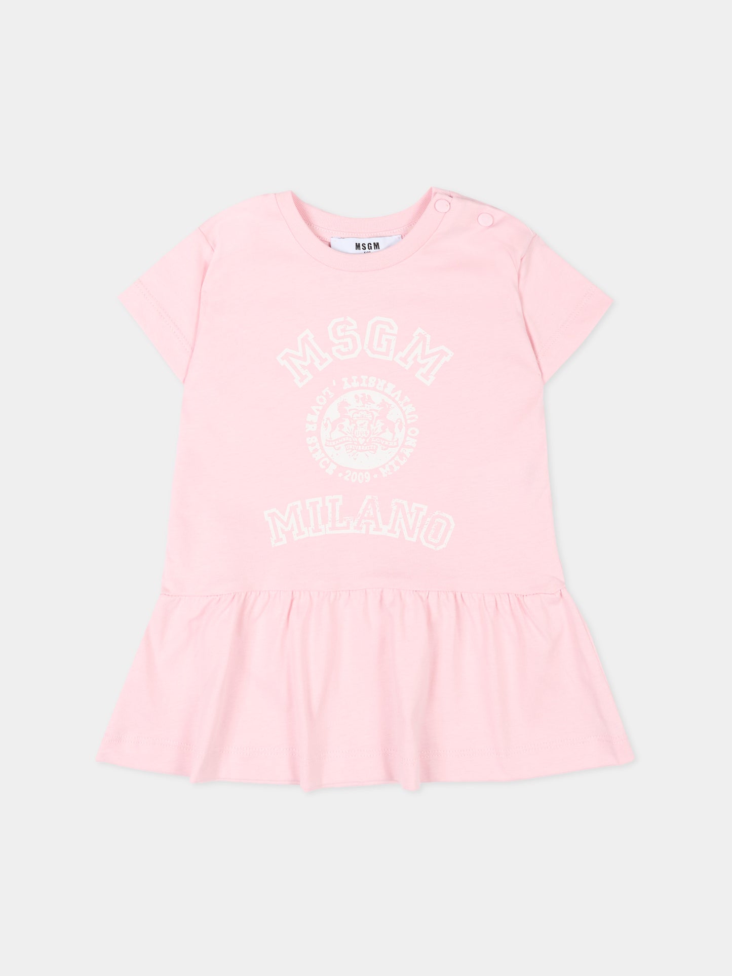 Vestito rosa per neonata con logo,Msgm Kids,S6MSNGDR275 MS076