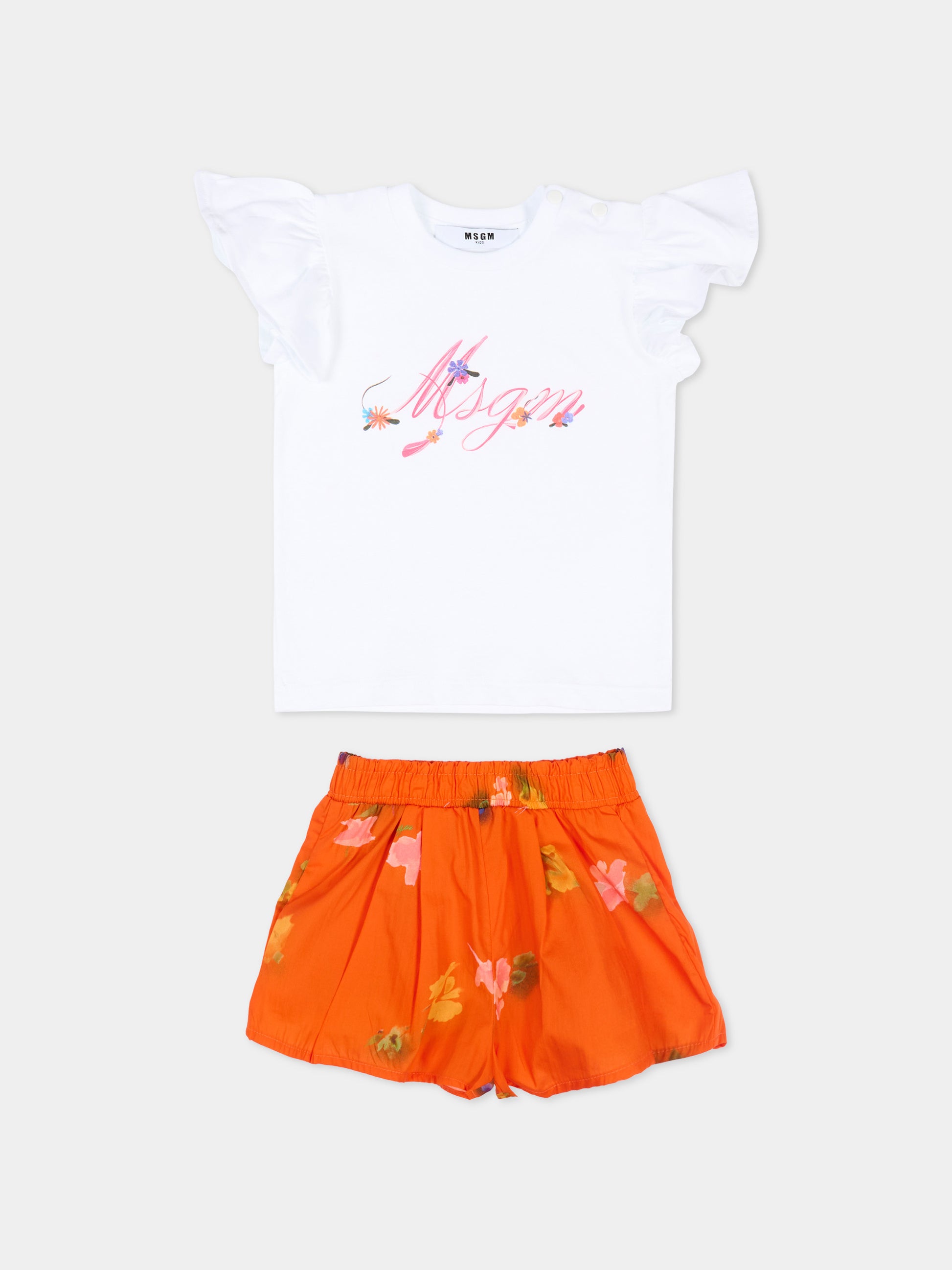 Completo sportivo multicolor per neonata con logo,Msgm Kids,S6MSNGTR268 001/84