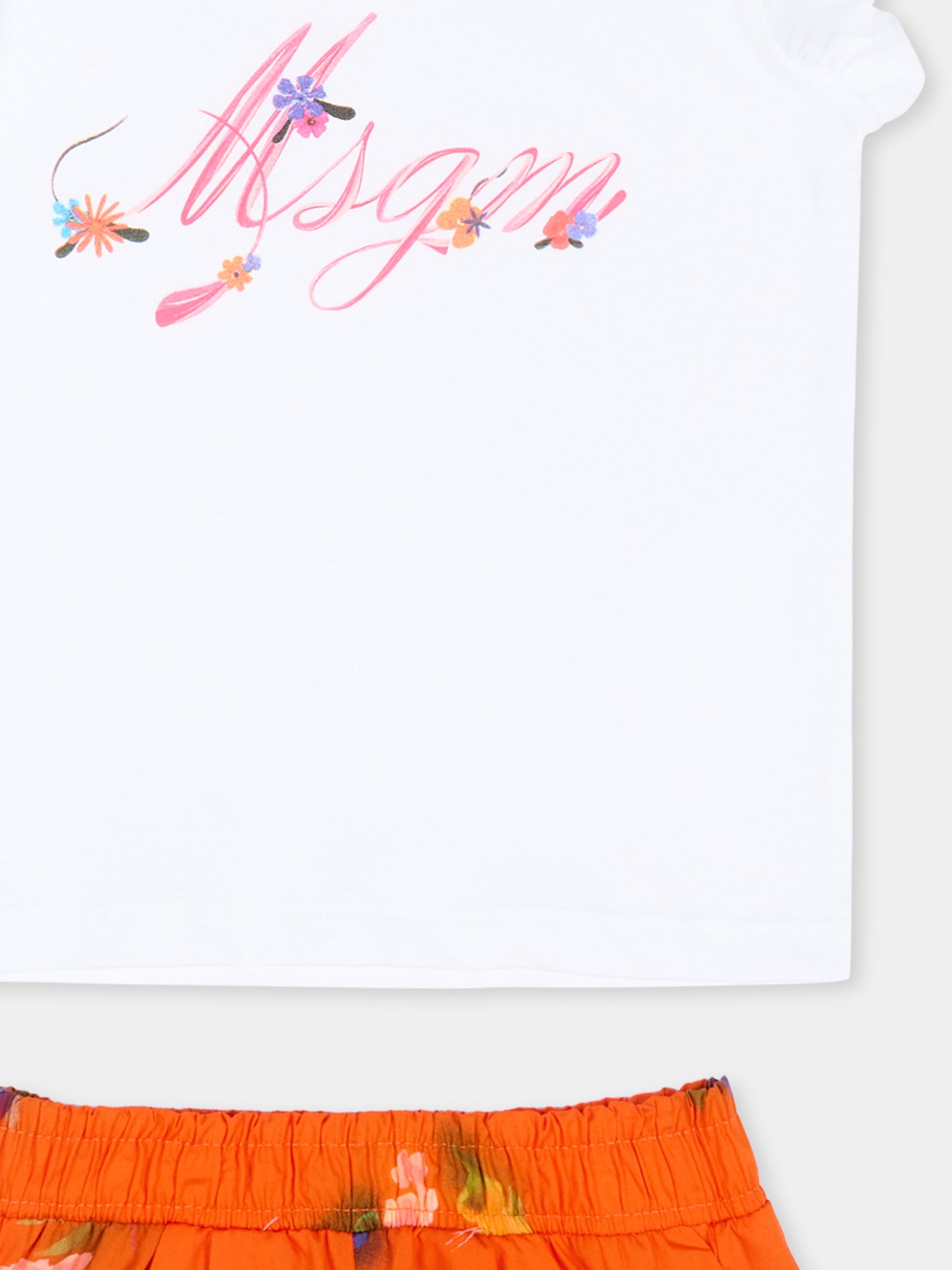 Completo sportivo multicolor per neonata con logo,Msgm Kids,S6MSNGTR268 001/84