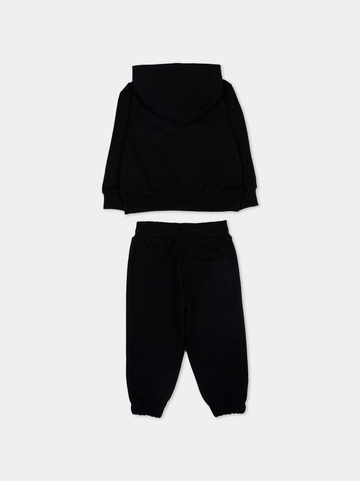 Completo sportivo nero per neonata con logo,Msgm Kids,S6MSUNSF265 110/88