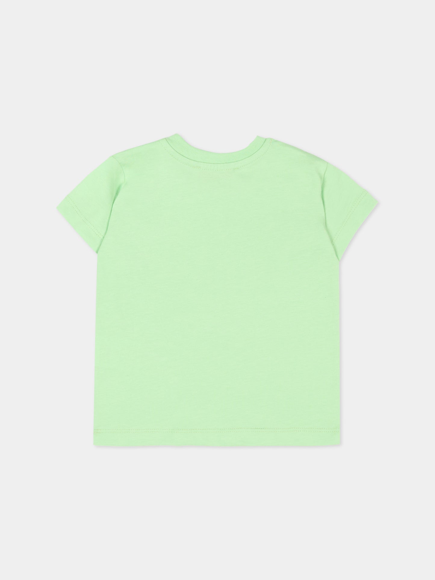 T-Shirt verde per neonati con logo,Msgm Kids,S6MSUNTH266 MS077