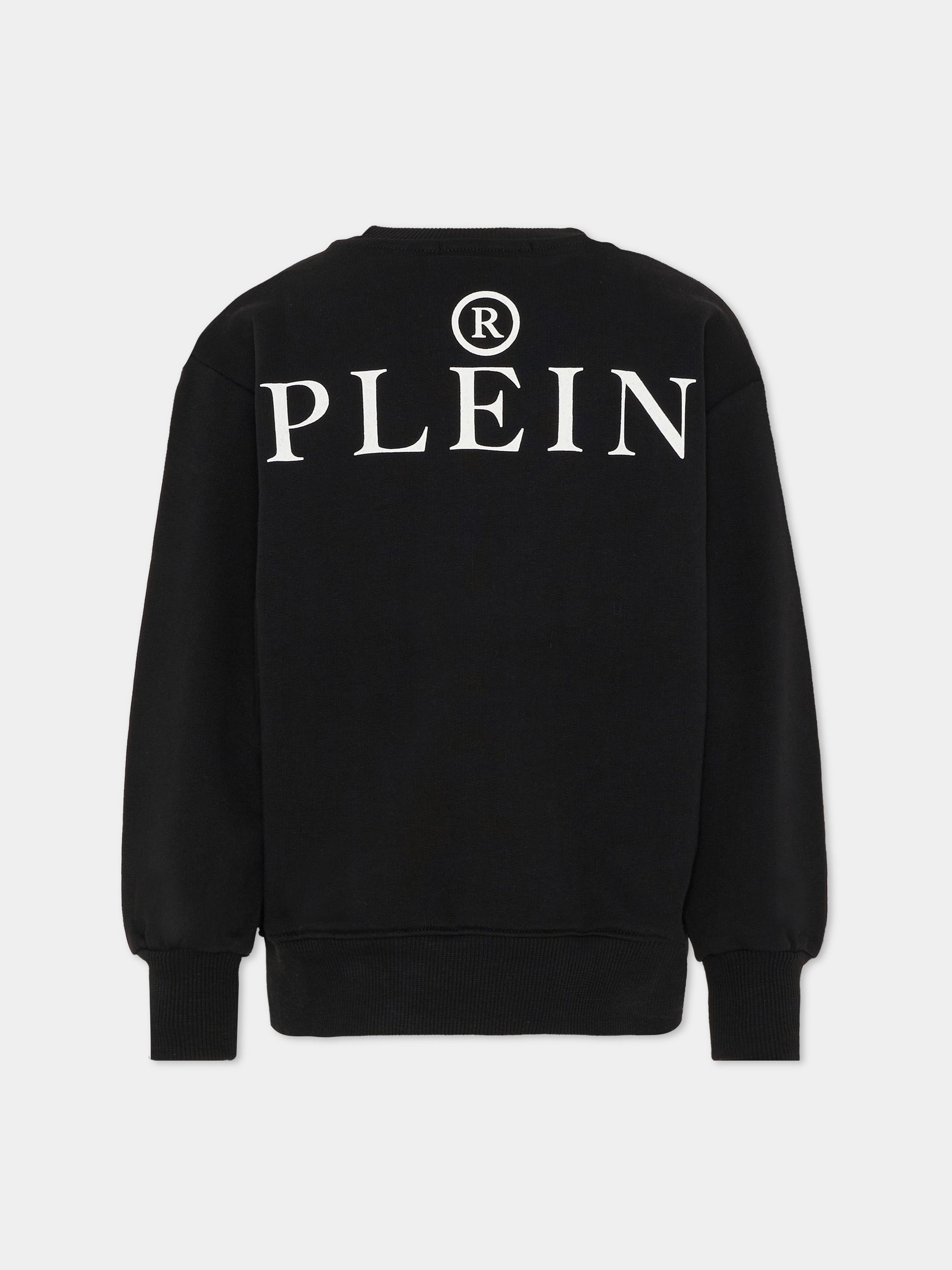 Felpa nera per bambino con teschio,Philipp Plein Junior,S6PHJBSW042 110