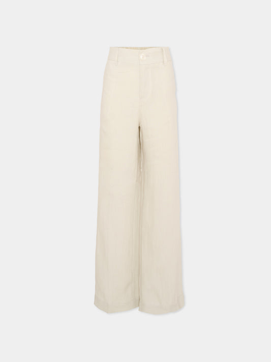 Pantaloni beige per bambino con logo,Dolce & Gabbana Kids,L44P73 FU4LH A3791