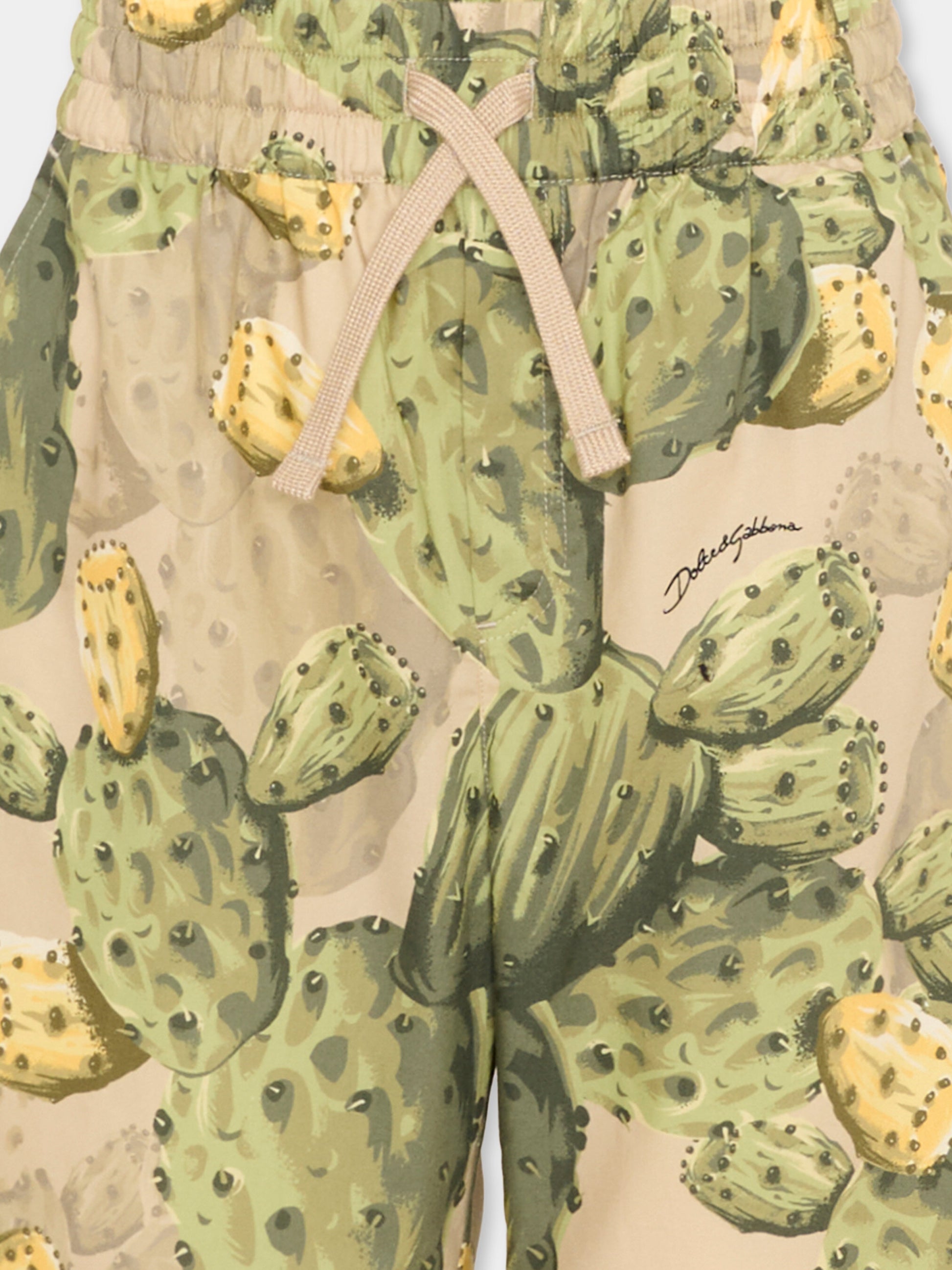 Shorts multicolor per bambino con stampa fichi,Dolce & Gabbana Kids,L43Q54 HS5UD HA5XN