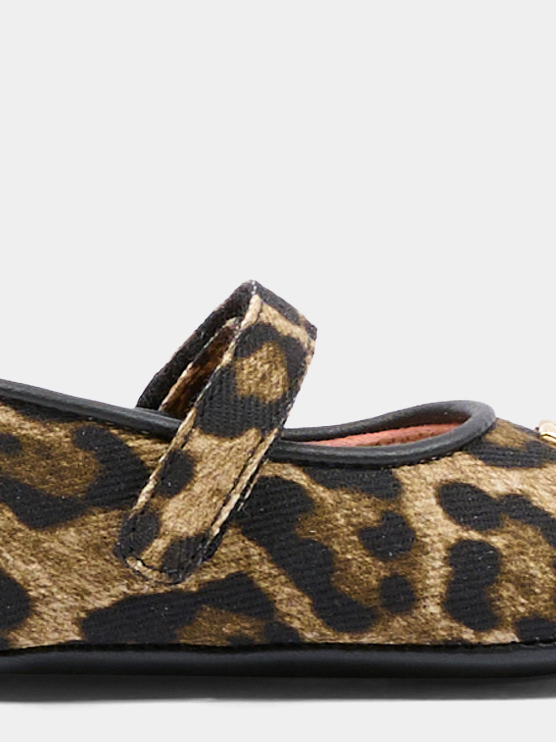 Ballerine marroni per neonata con stampa leopardata,Dolce & Gabbana Kids,DK0169 AD996 HY13M