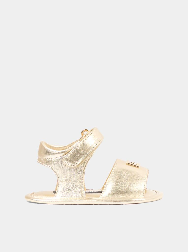 Sandali oro per neonata in nappa,Dolce & Gabbana Kids,DK0157 AJ133 80988