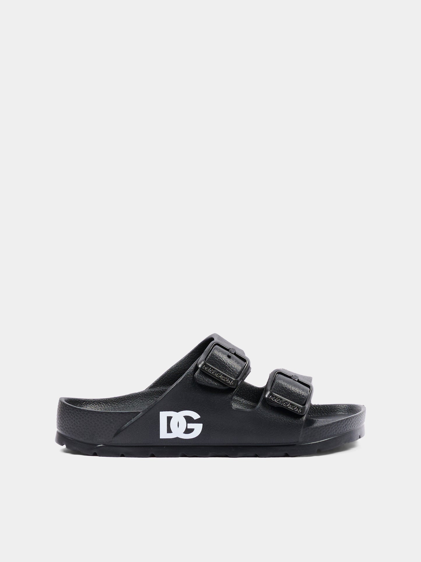 Ciabatte nere per bambini con logo,Dolce & Gabbana Kids,DD0324 A5103 80999