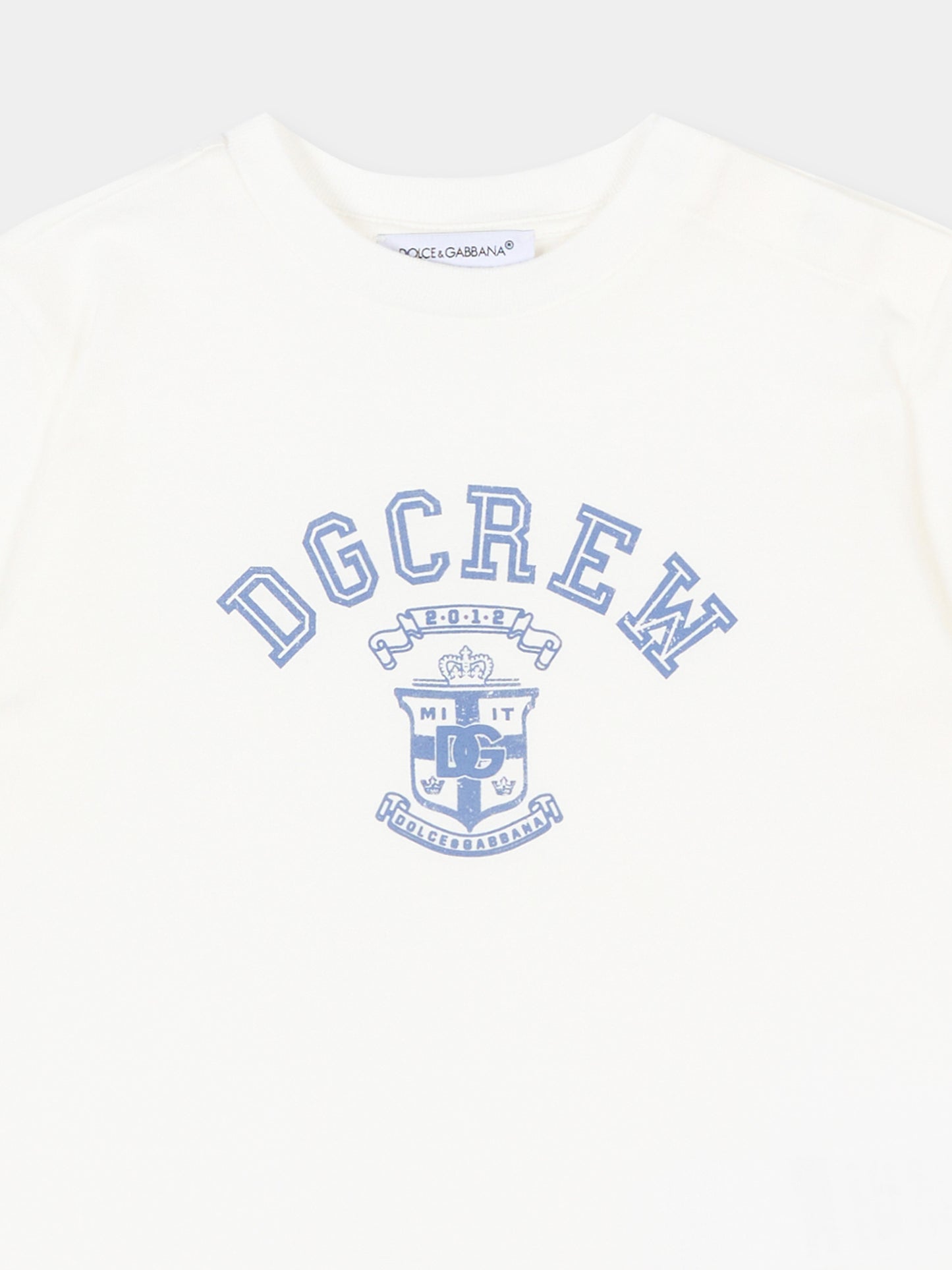 T-Shirt bianca per neonato con logo,Dolce & Gabbana Kids,L1JTEY G7PUD W0111