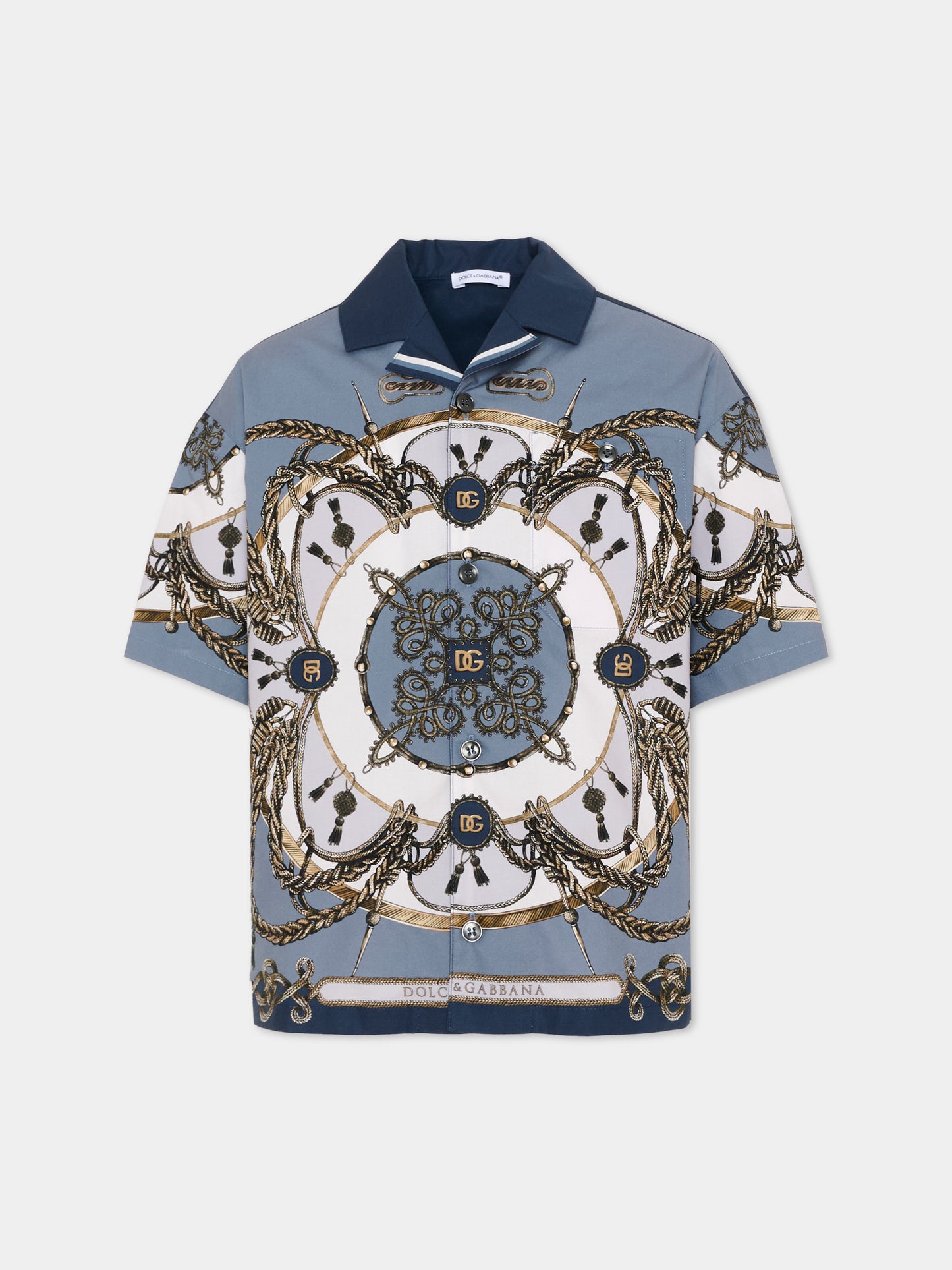 Camicia multicolor per bambino con stampa corde,Dolce & Gabbana Kids,L44S81 FI5NQ HT5XB