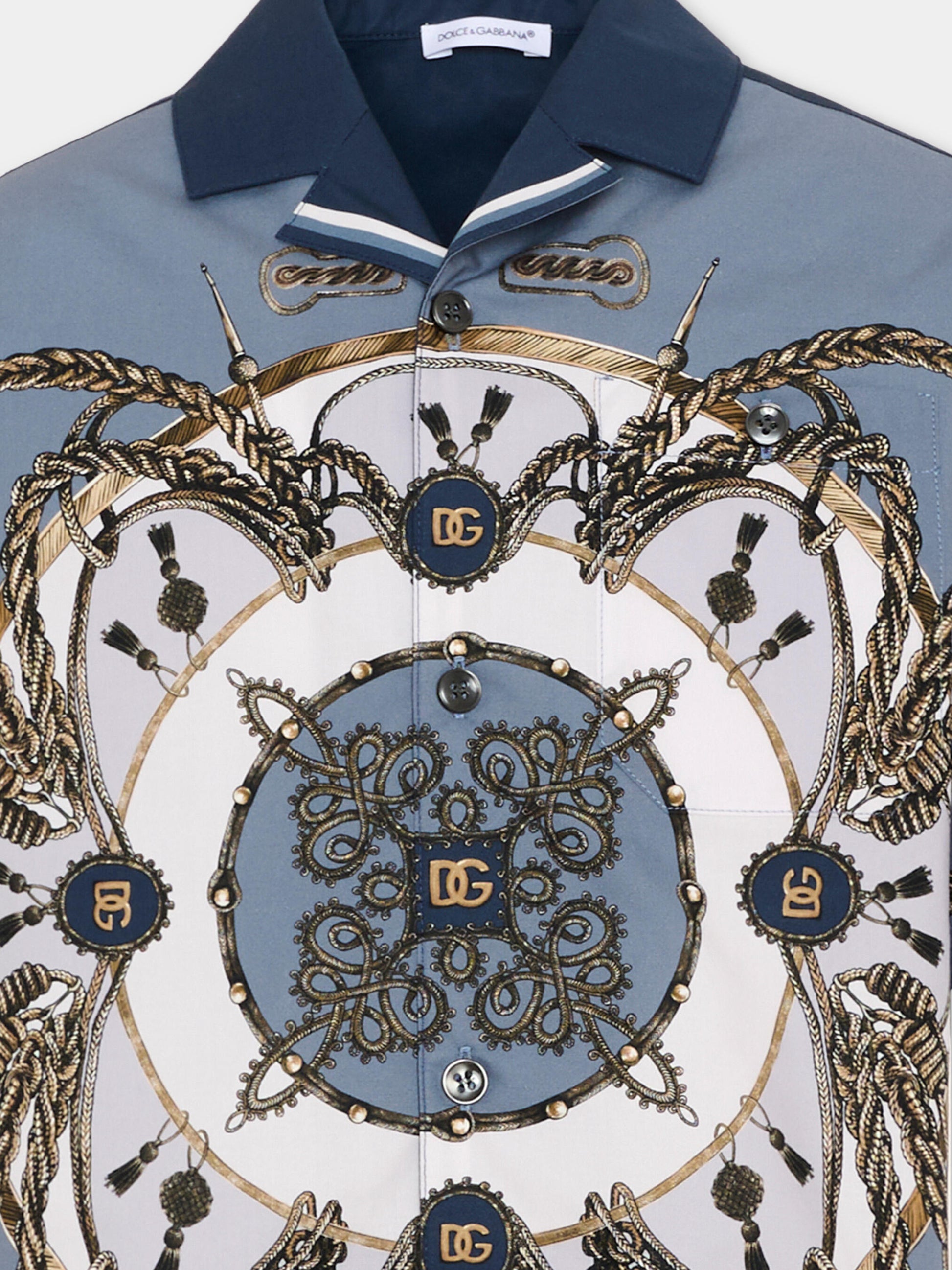 Camicia multicolor per bambino con stampa corde,Dolce & Gabbana Kids,L44S81 FI5NQ HT5XB