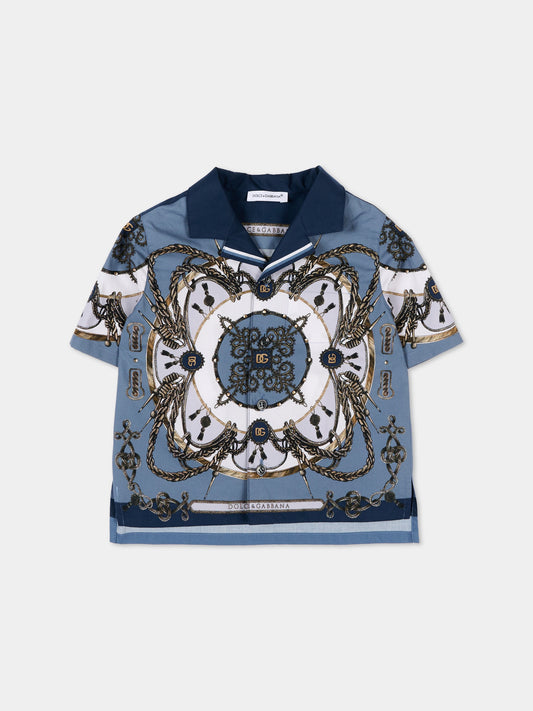 Camicia multicolor per neonato con stampa corde,Dolce & Gabbana Kids,L14S82 FI5NQ HT5XB