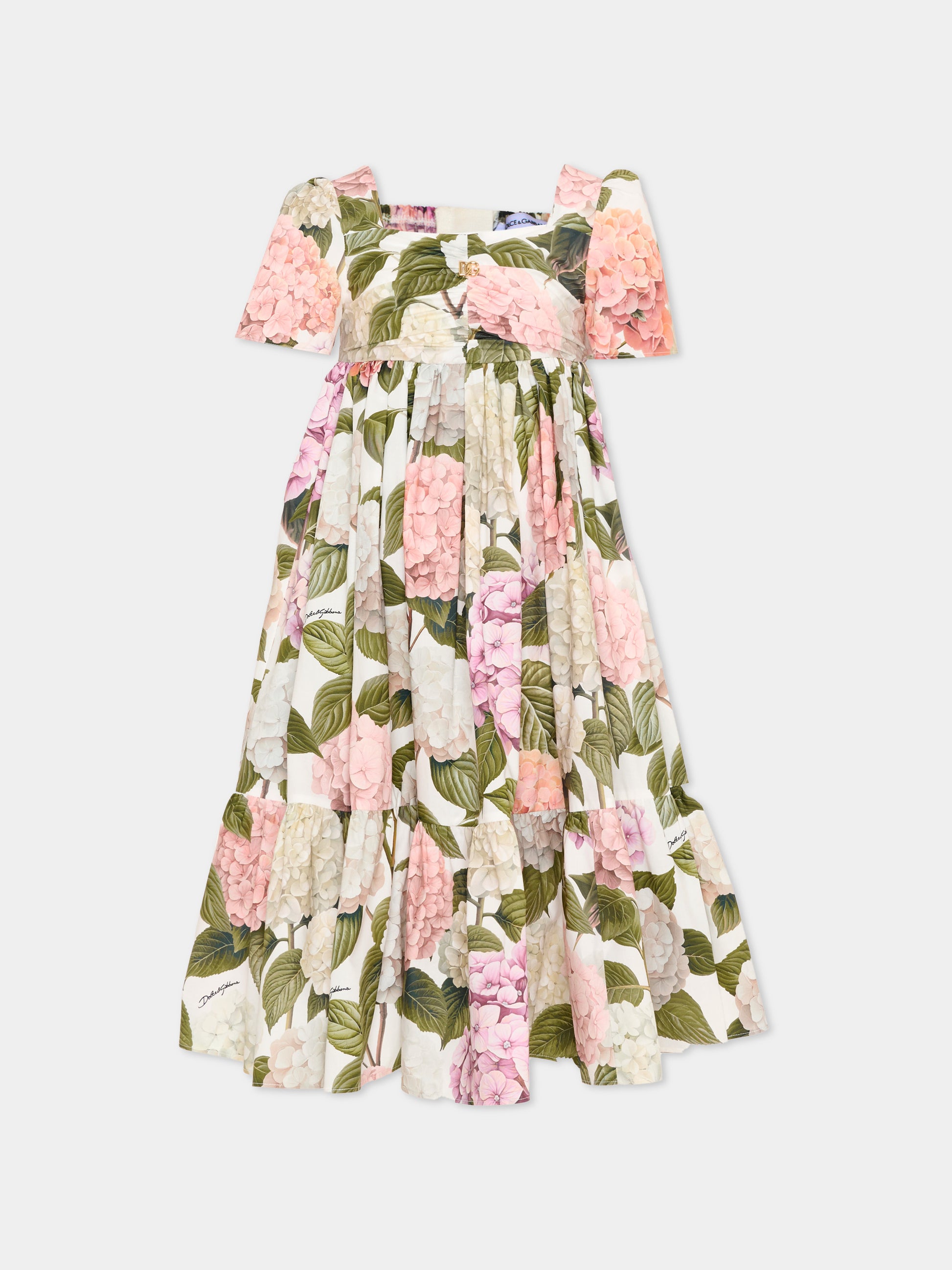 Vestito multicolor per bambina floreale,Dolce & Gabbana Kids,L53DE7 HS5T6 HA5XG