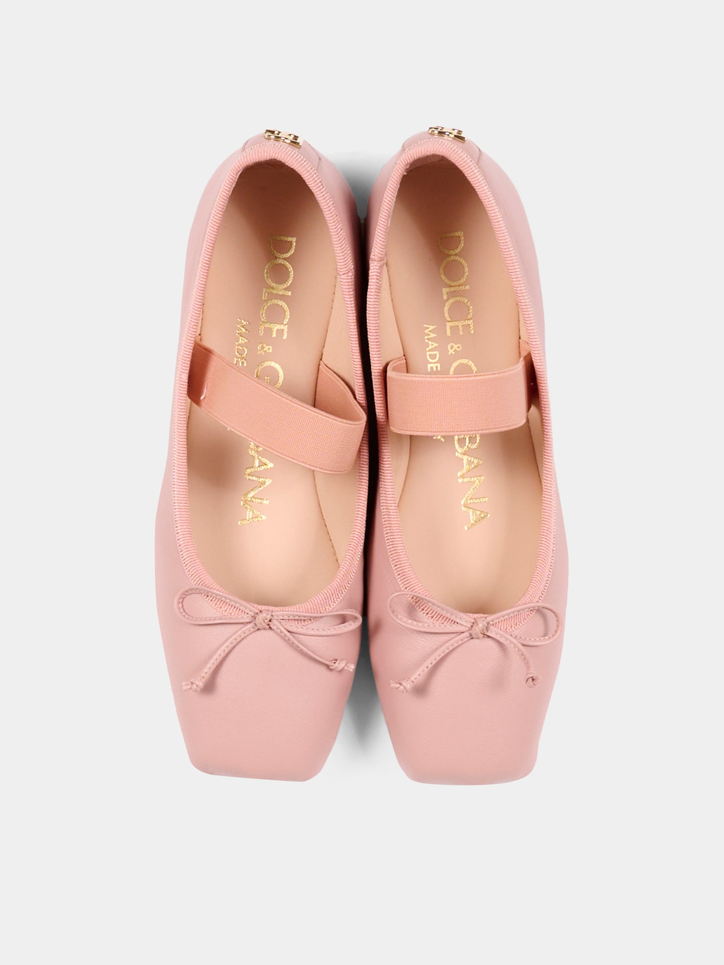 Ballerine rosa per bambina con logo,Dolce & Gabbana Kids,D11395 AX626 84550