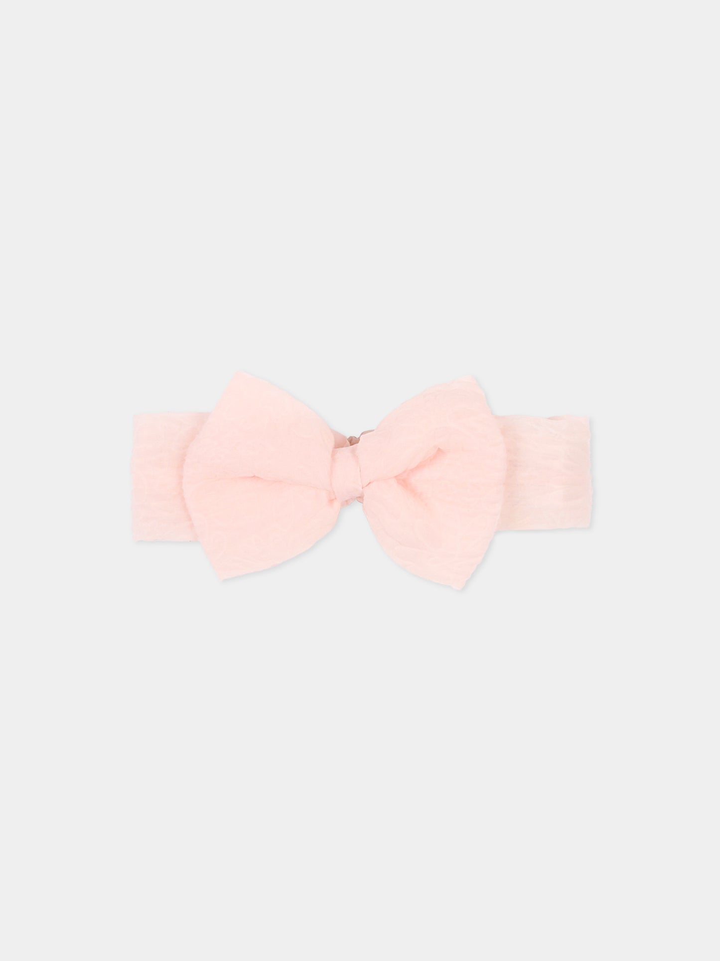 Pink headband for baby girl with bow