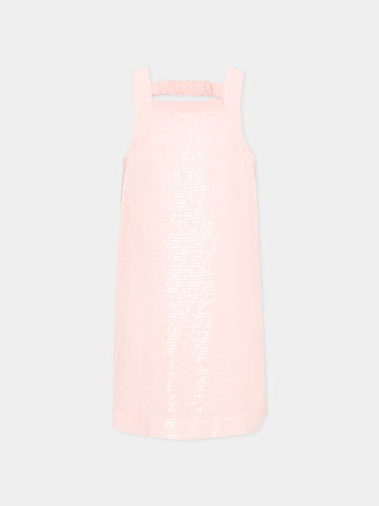 Abito rosa per bambina con paillettes,Simonetta,SY1B12-U0273 555