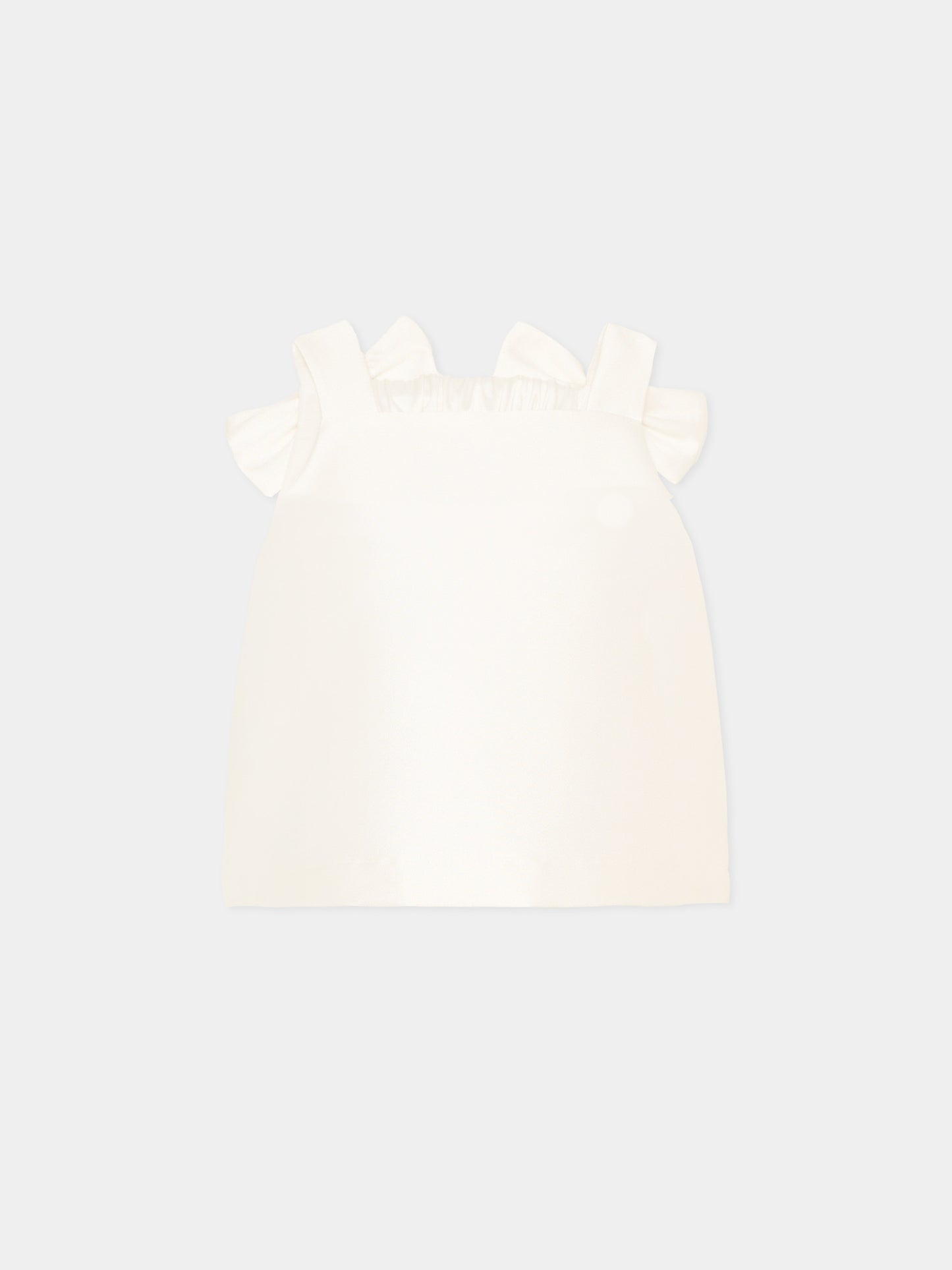 Ivory top for girl with bows