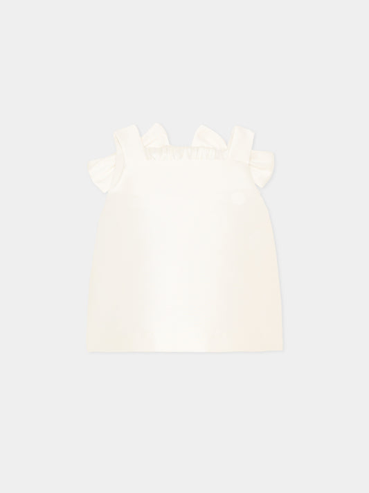Ivory top for girl with bows
