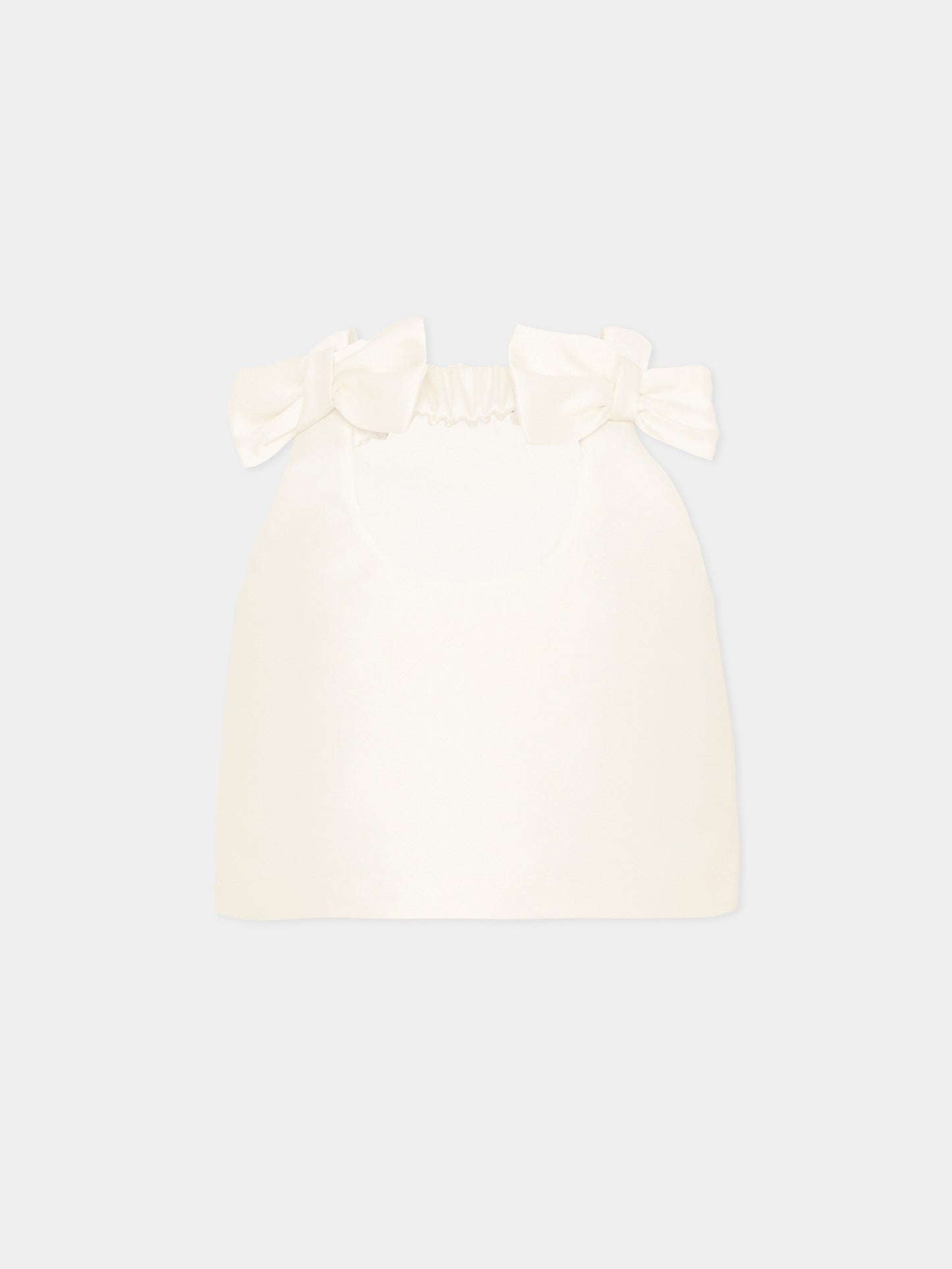 Ivory top for girl with bows