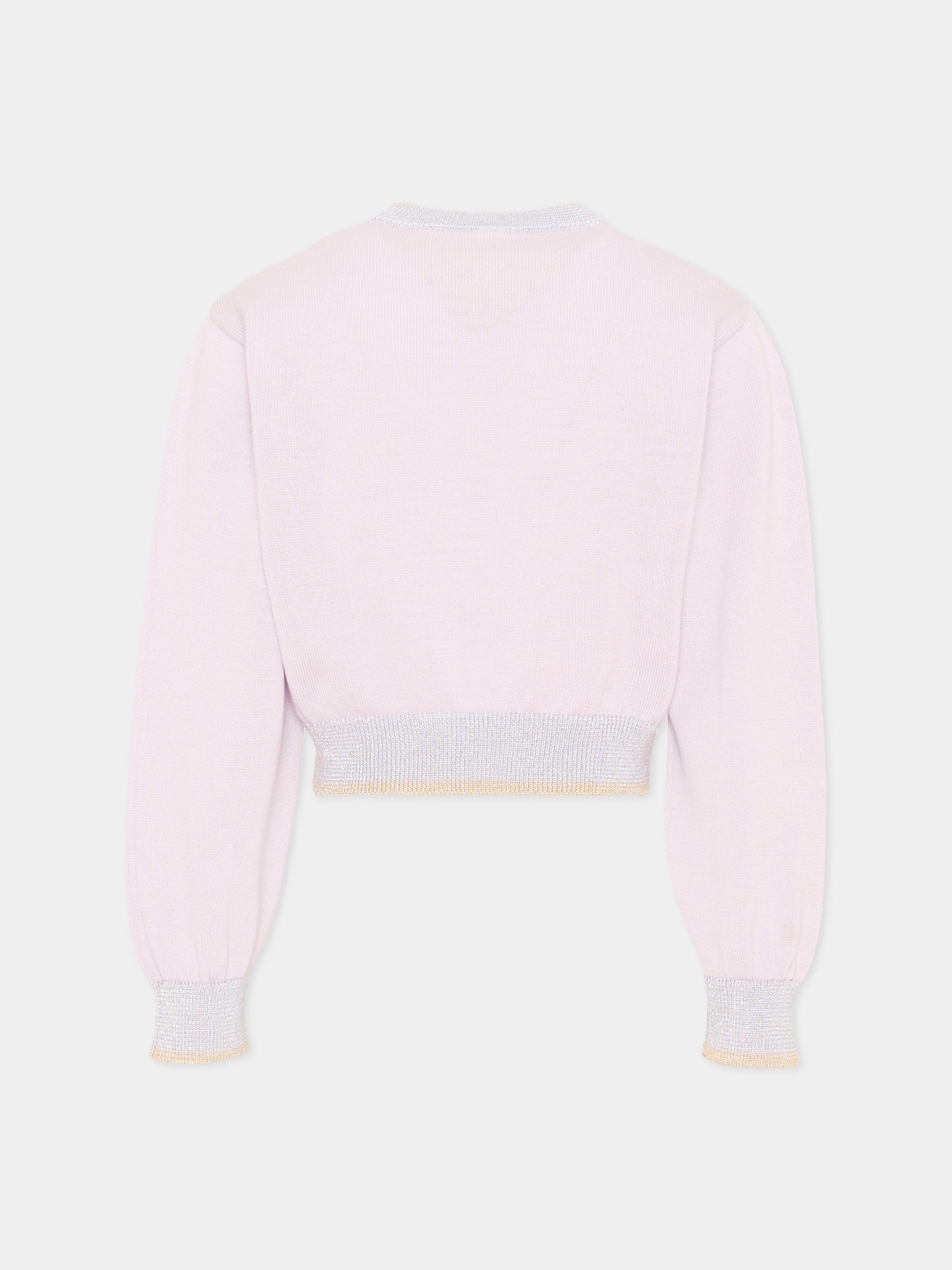 Maglione lilla per bambina con fiori,Simonetta,SY9A20-X0018 545