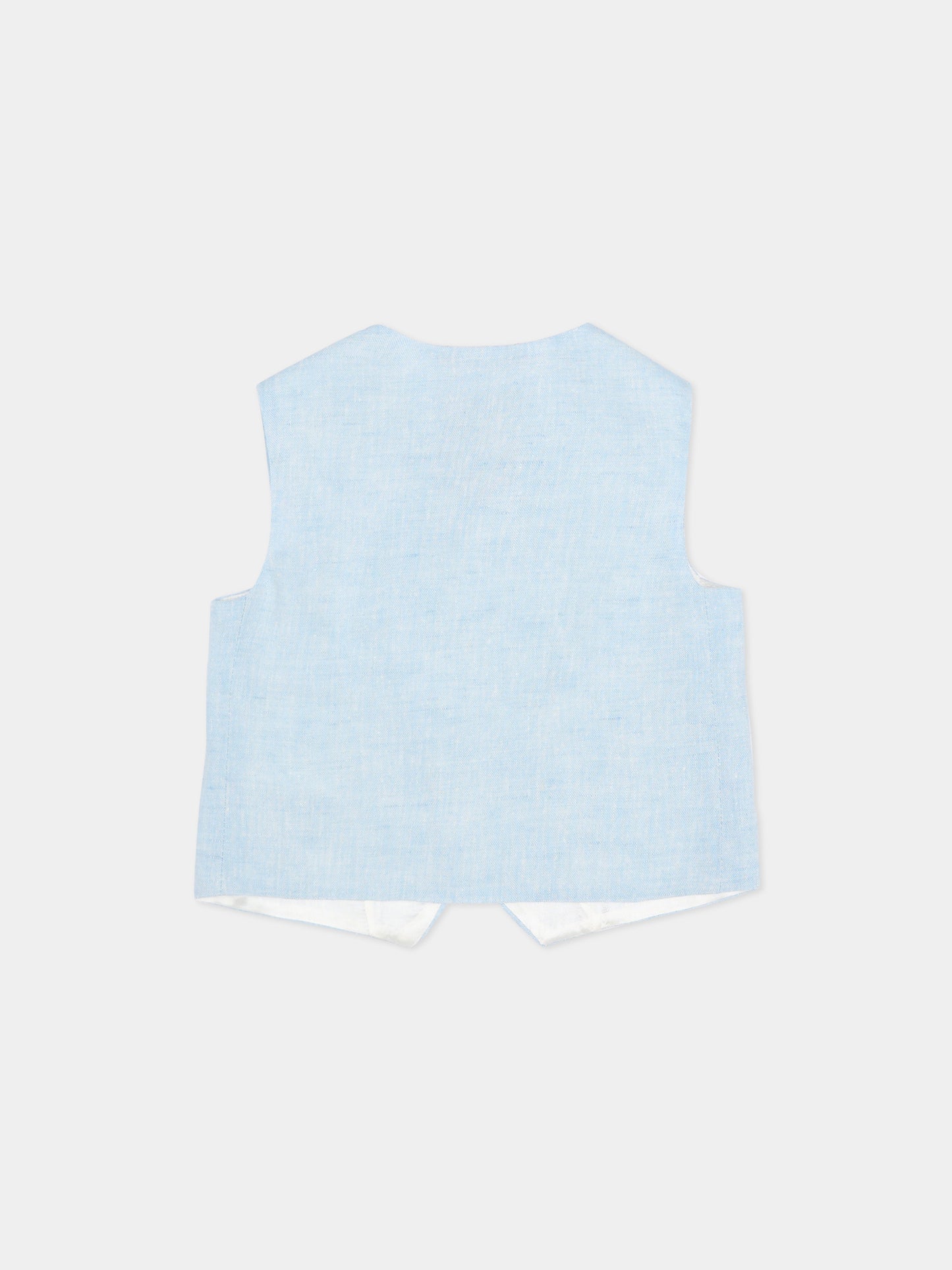 Light blue vest for baby boy with logo