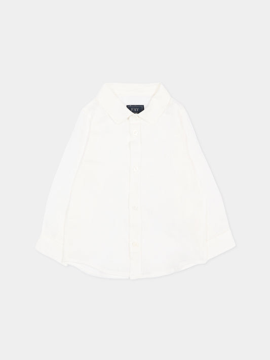 Camicia avorio per neonato con logo,Fay Kids,FY5500 Z3681 101