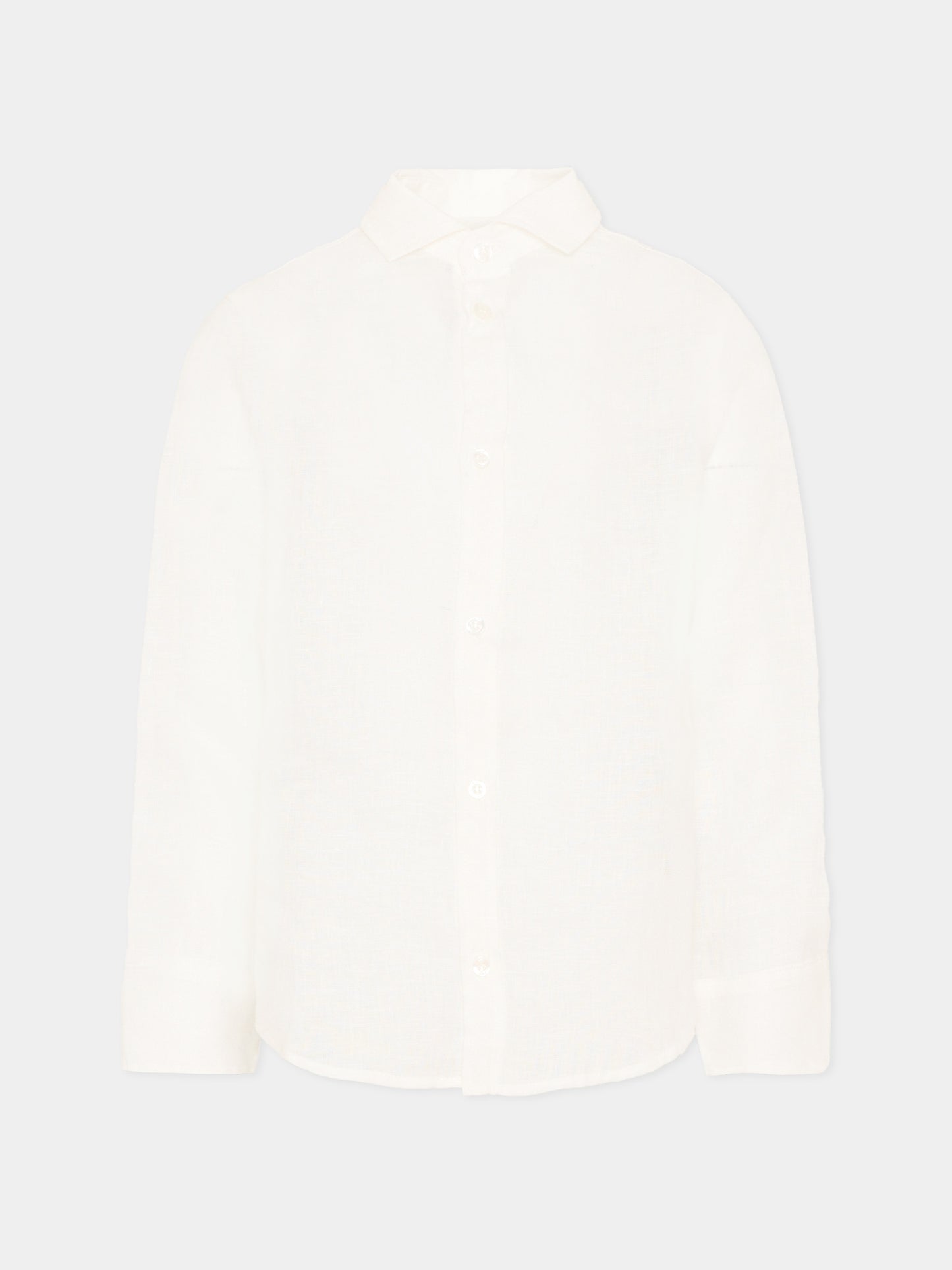 Camicia avorio per bambino con logo,Fay Kids,FY5P10 Z3681 101