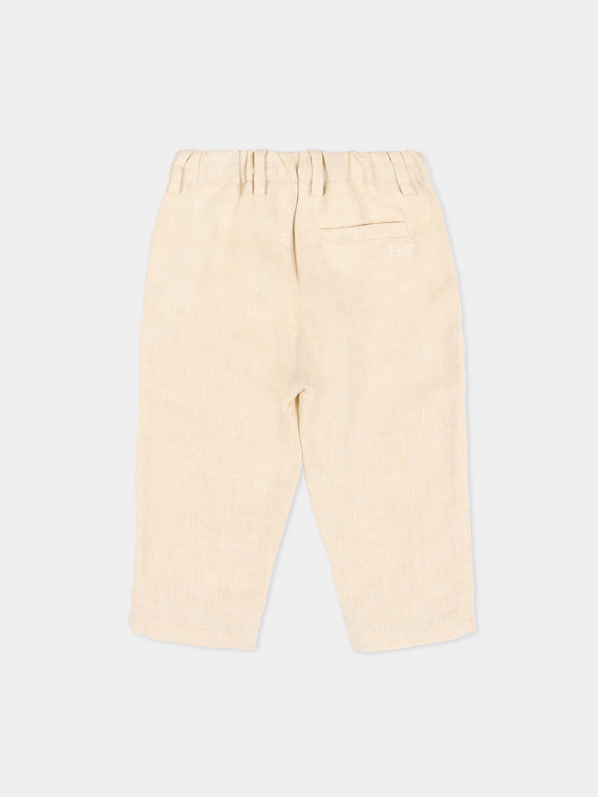 Pantaloni eleganti beige per neonato,Fay Kids,FY6500 I0318 109