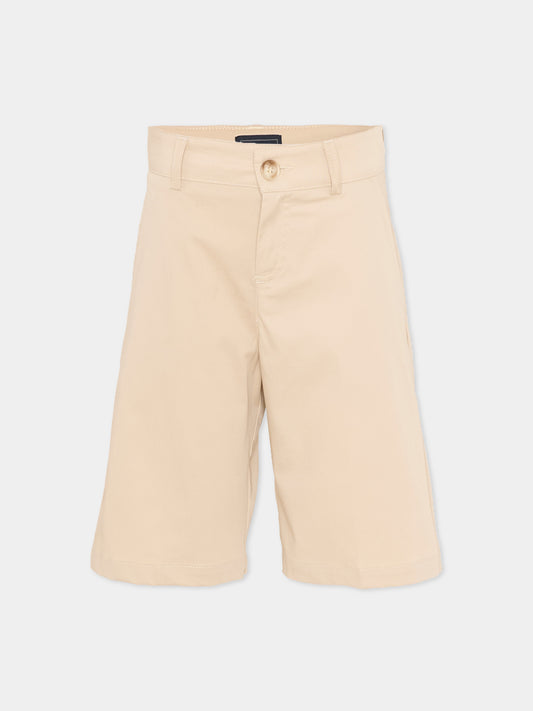 Shorts beige per bambino con logo,Fay Kids,FY6P99 G0019 108