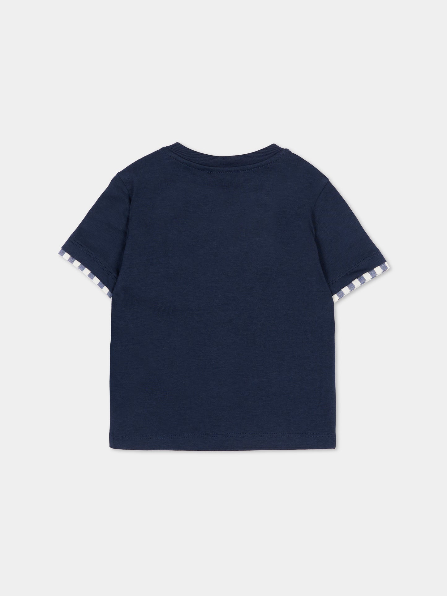 T-shirt blu per neonato con taschino,Fay Kids,FY8521 Z3708 625