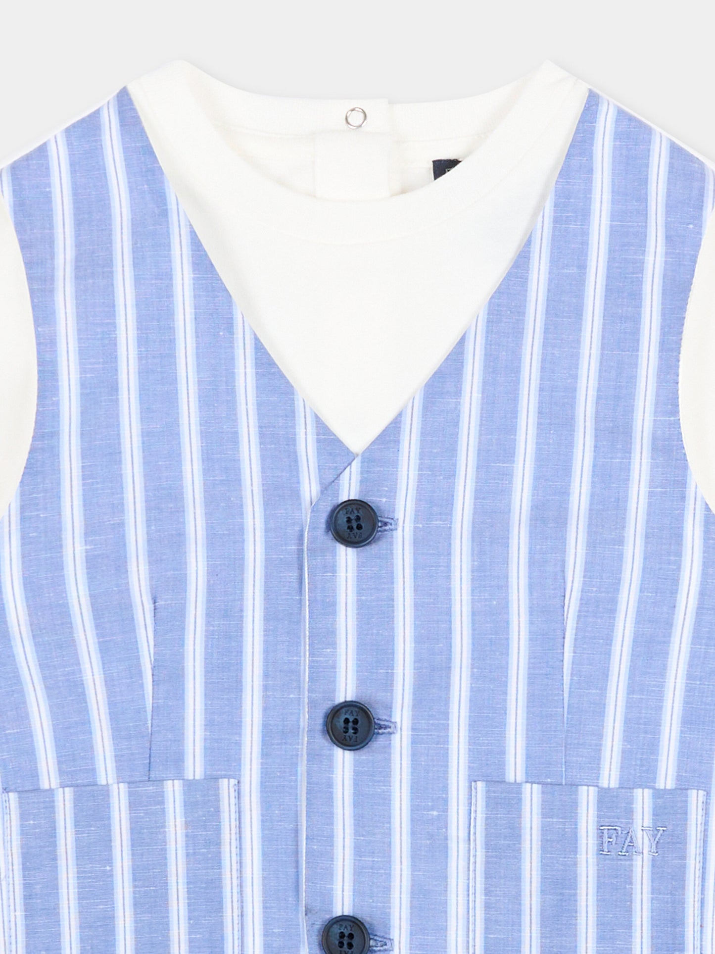 T-Shirt avorio con gilet per neonato,Fay Kids,FY8531 Z3708 101BL