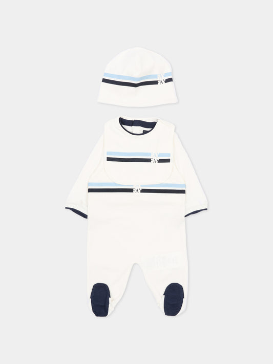Set tutina avorio per neonato con logo,Fay Kids,FYB510 Z3708 101BL