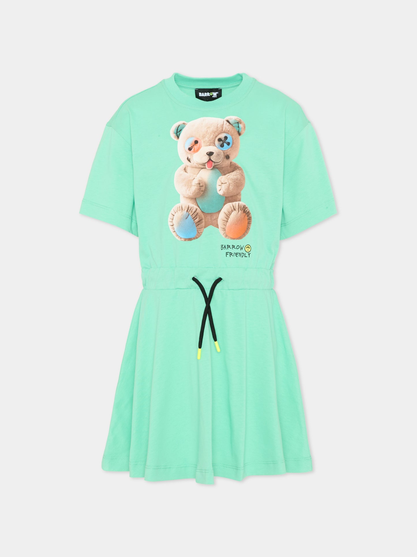 Vestito verde per bambina con orsetto,Barrow,S6BKJGDR024 087