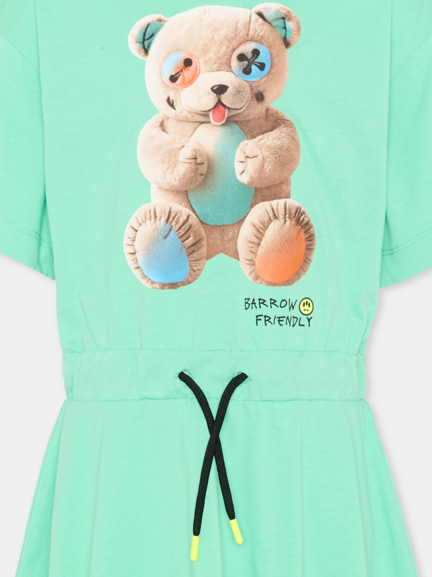 Vestito verde per bambina con orsetto,Barrow,S6BKJGDR024 087