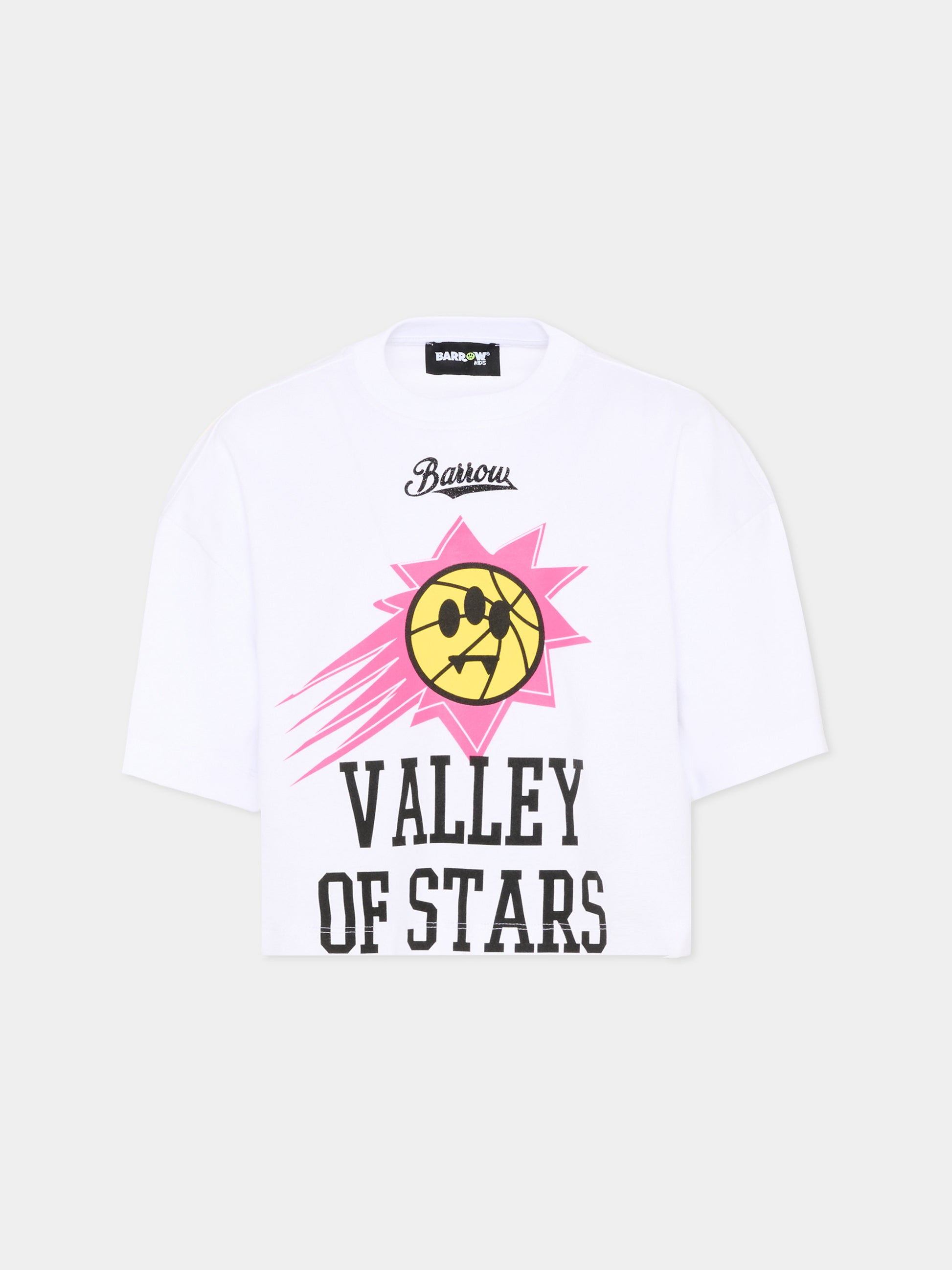 T-Shirt bianca per bambina con logo,Barrow,S6BKJGTH139 002