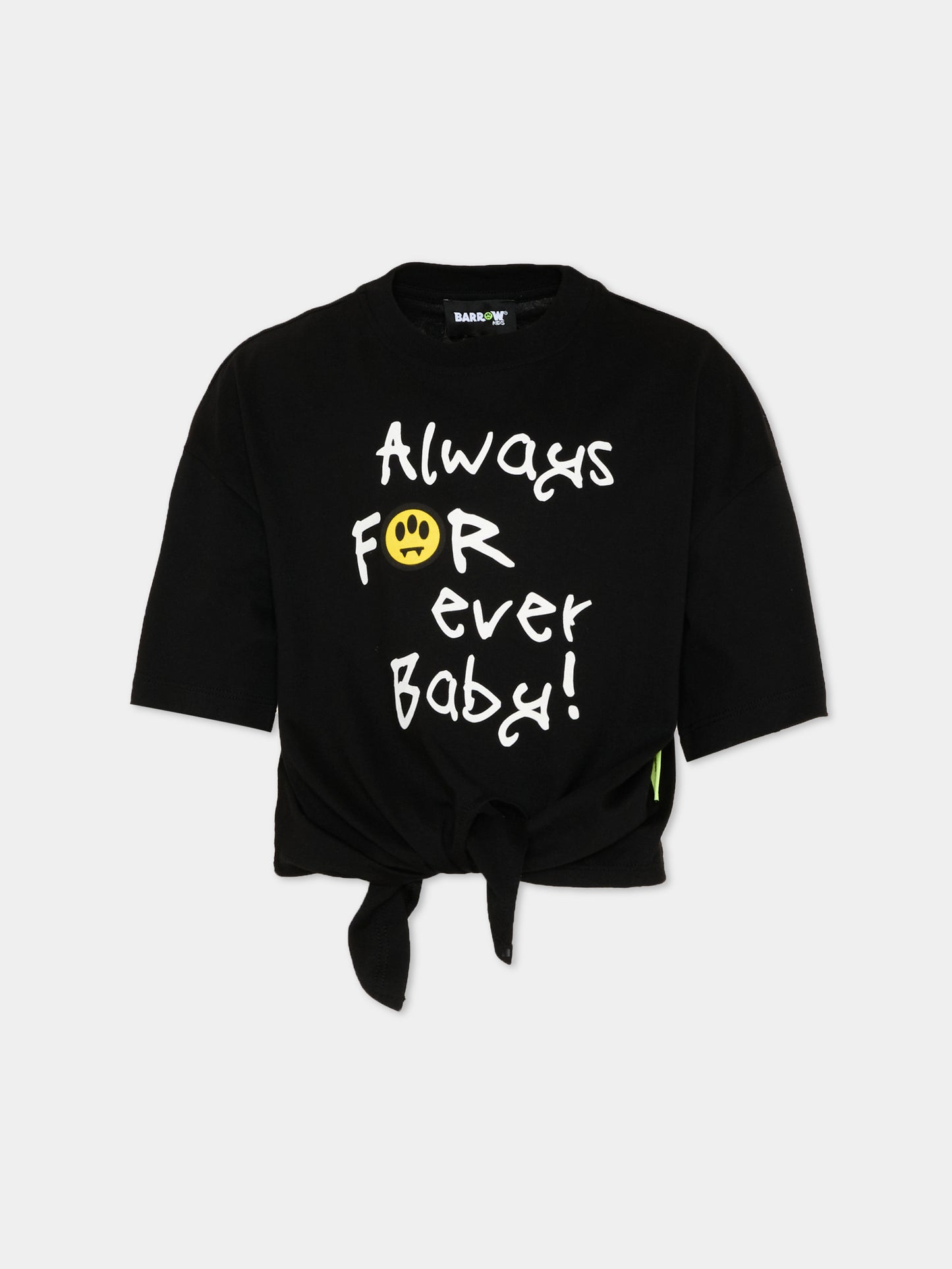 T-Shirt nera Barrow per bambina stampa orsetto,Barrow,S6BKJGTH140 110