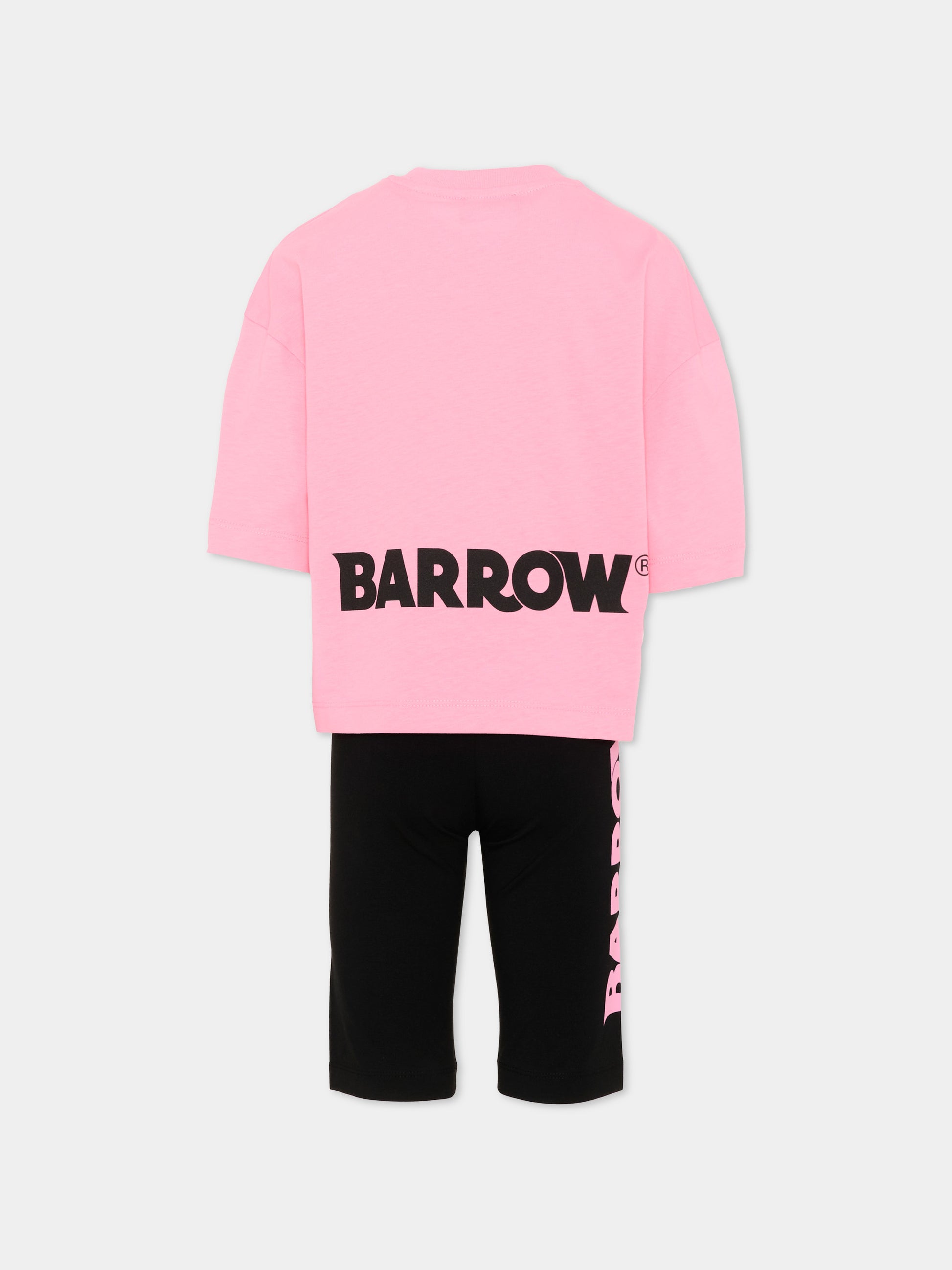 Completo sportivo rosa per bambina con smile,Barrow,S6BKJGTL165 311/01