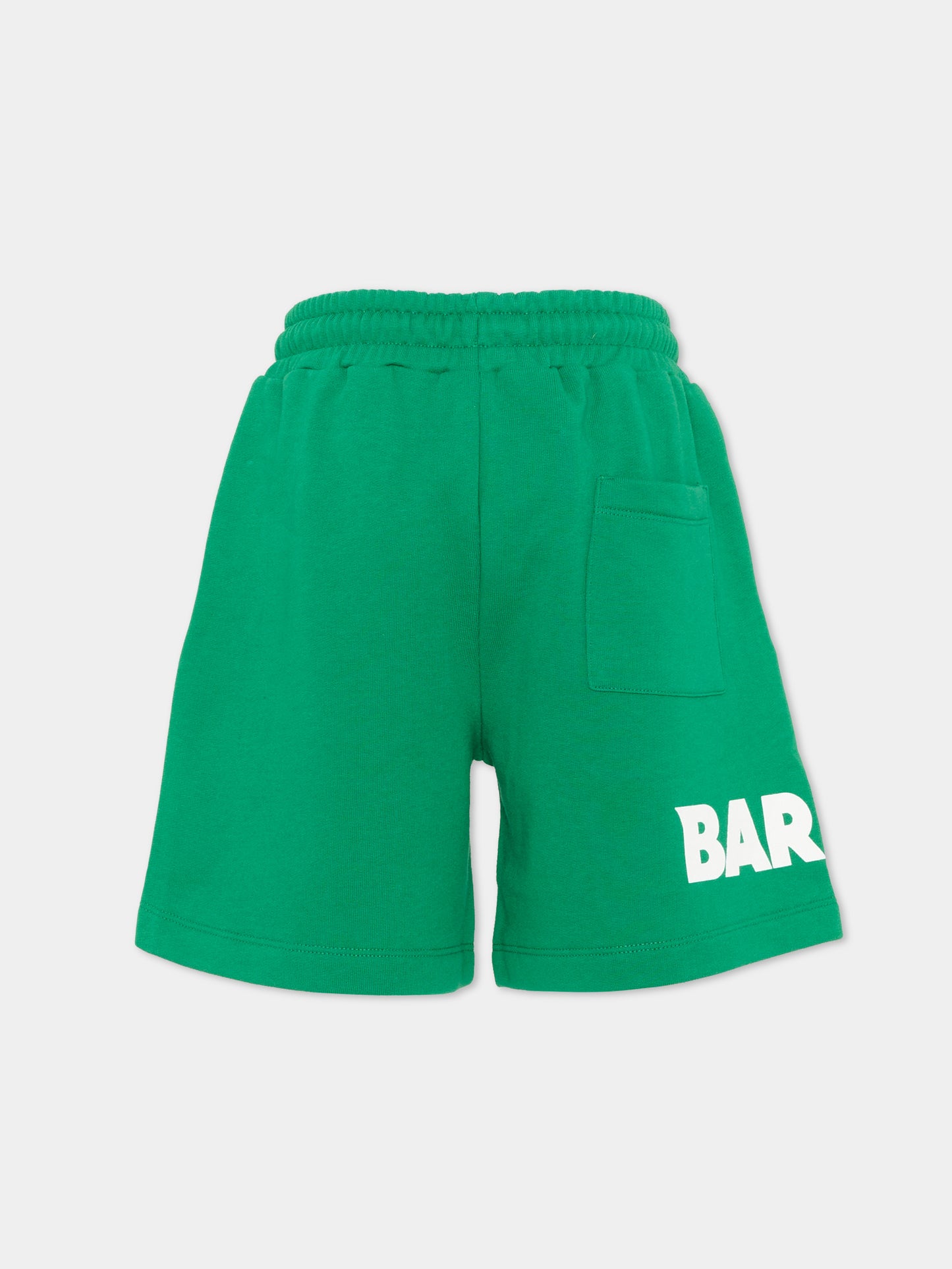 Shorts sportivi verdi per bambini logo,Barrow,S6BKJUBE011 080