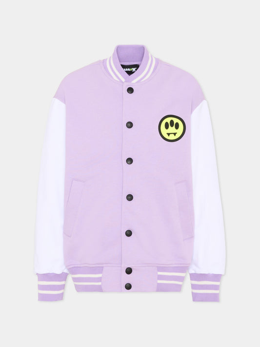 Bomber lilla per bambina con logo,Barrow,S6BKJUBO102 071