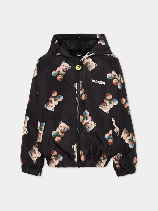 Giacche a vento nero per bambini con stampa orsetti,Barrow,S6BKJUJK017 110
