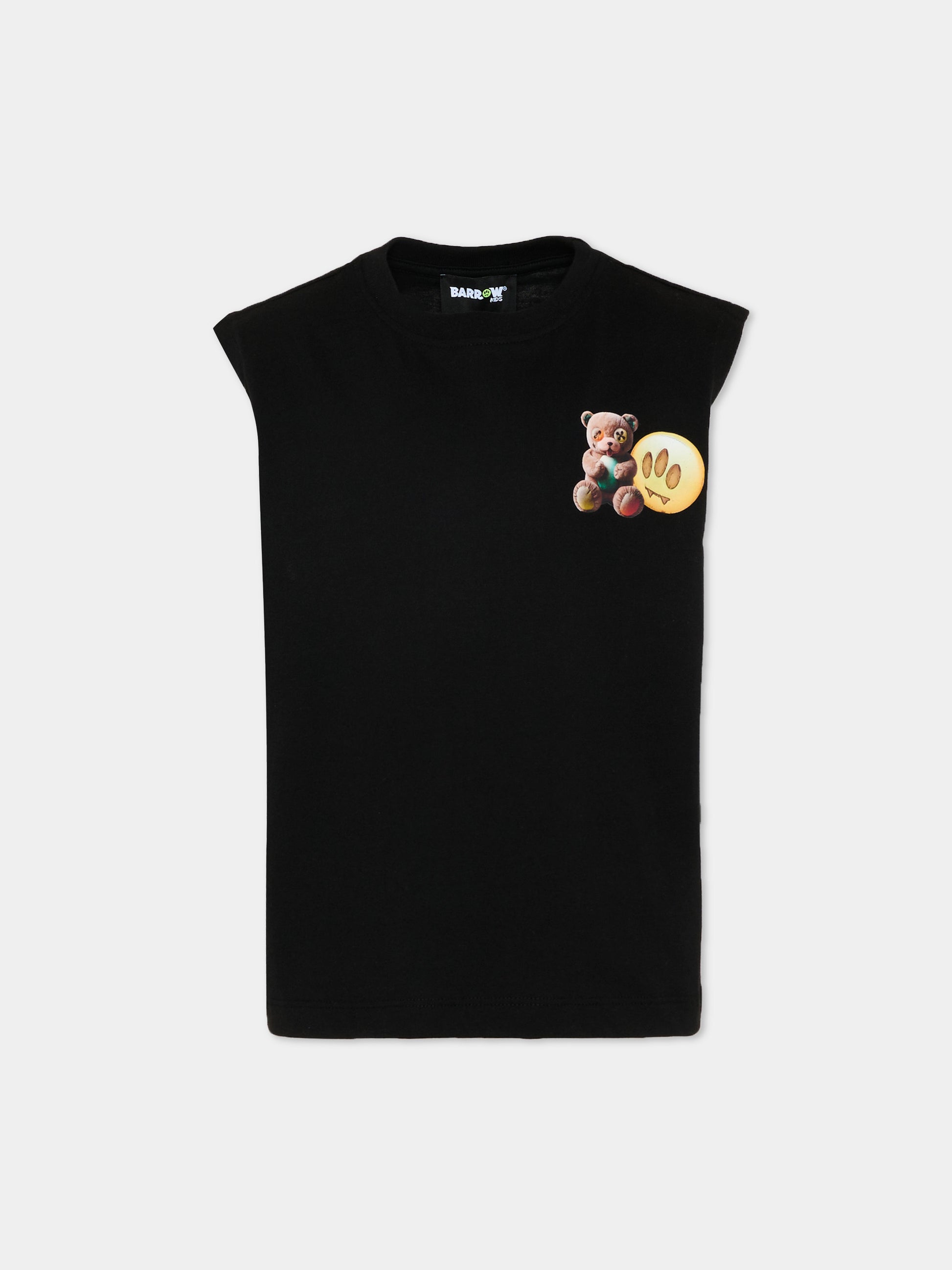 Canotta nera per bambino con logo,Barrow,S6BKJUTA077 110