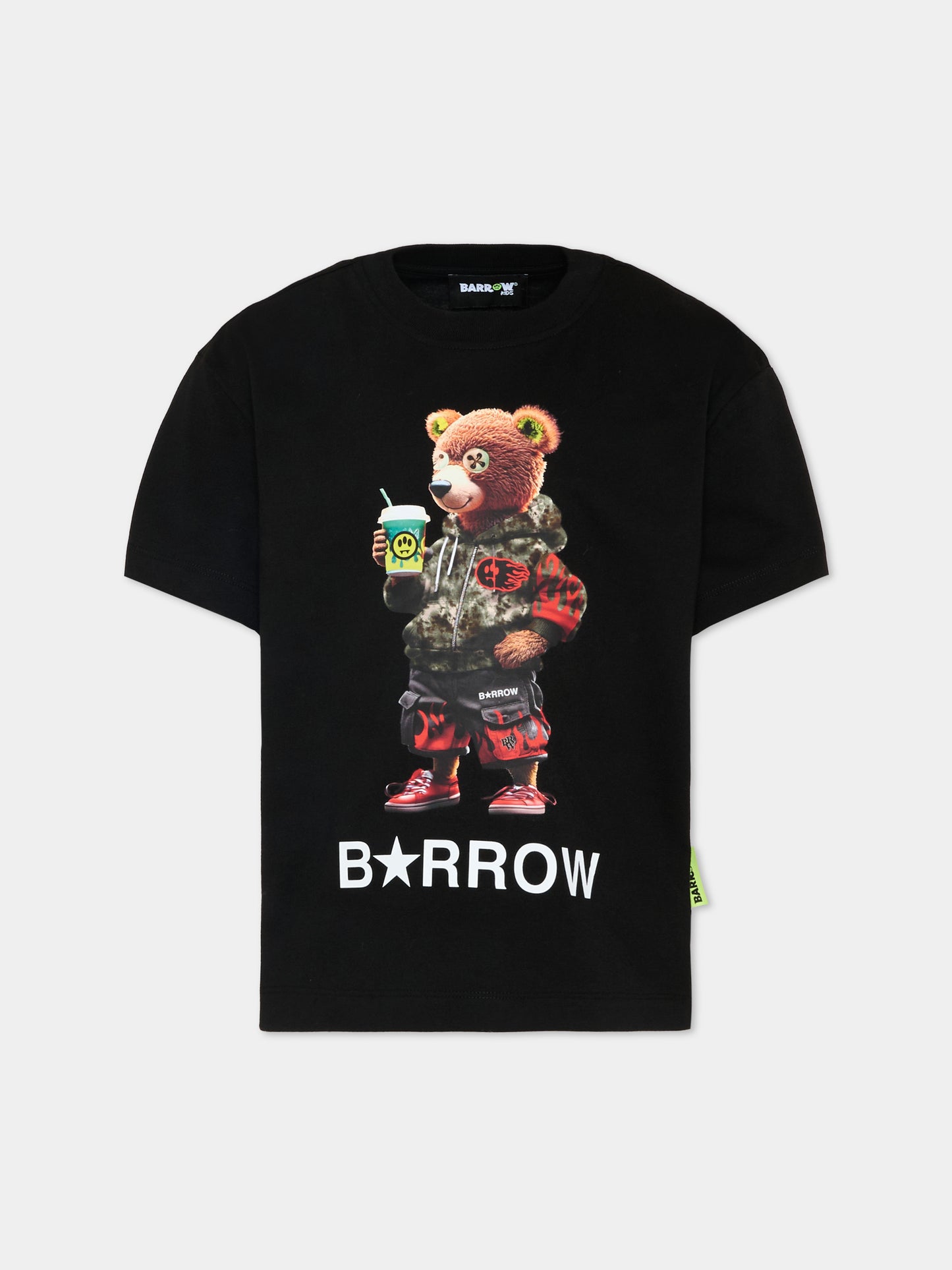 T-Shirt nera Barrow per bambino con orsetto,Barrow,S6BKJUTH065 110