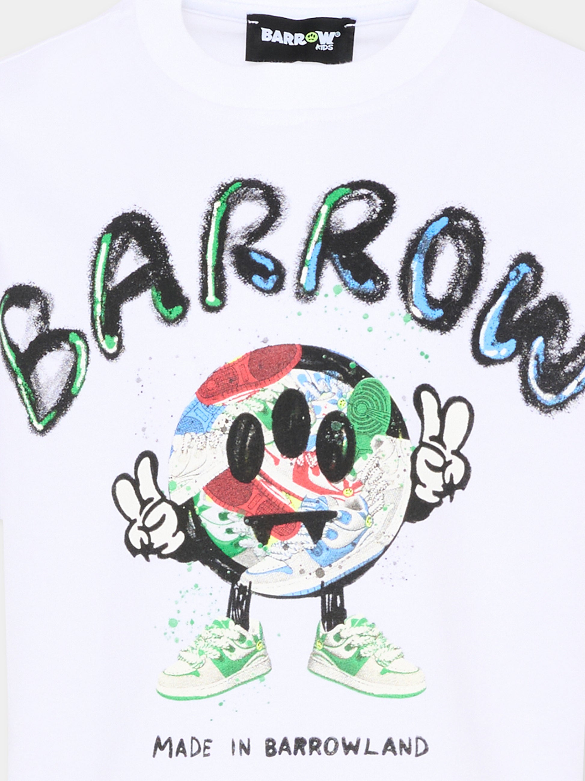 T-Shirt bianca per bambino con smiley,Barrow,S6BKJUTH094 002